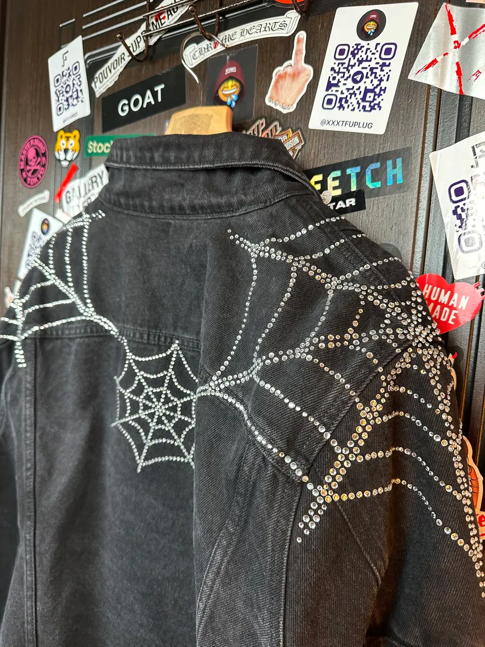 Sp5der OG Spider Worldwide First Ever 2019 Drop Denim Jacket, detail view 10
