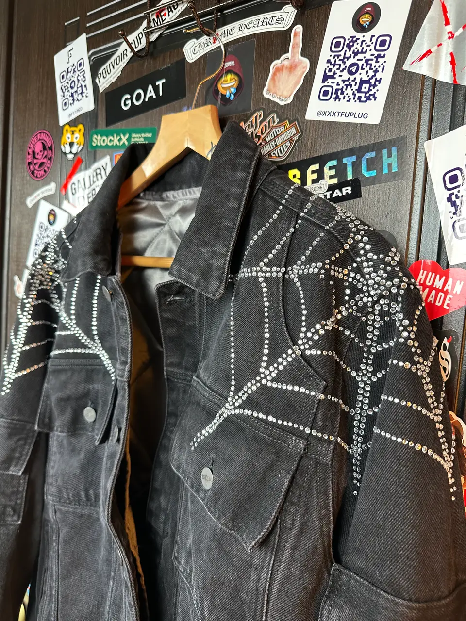 Sp5der OG Spider Worldwide First Ever 2019 Drop Denim Jacket, detail view 11