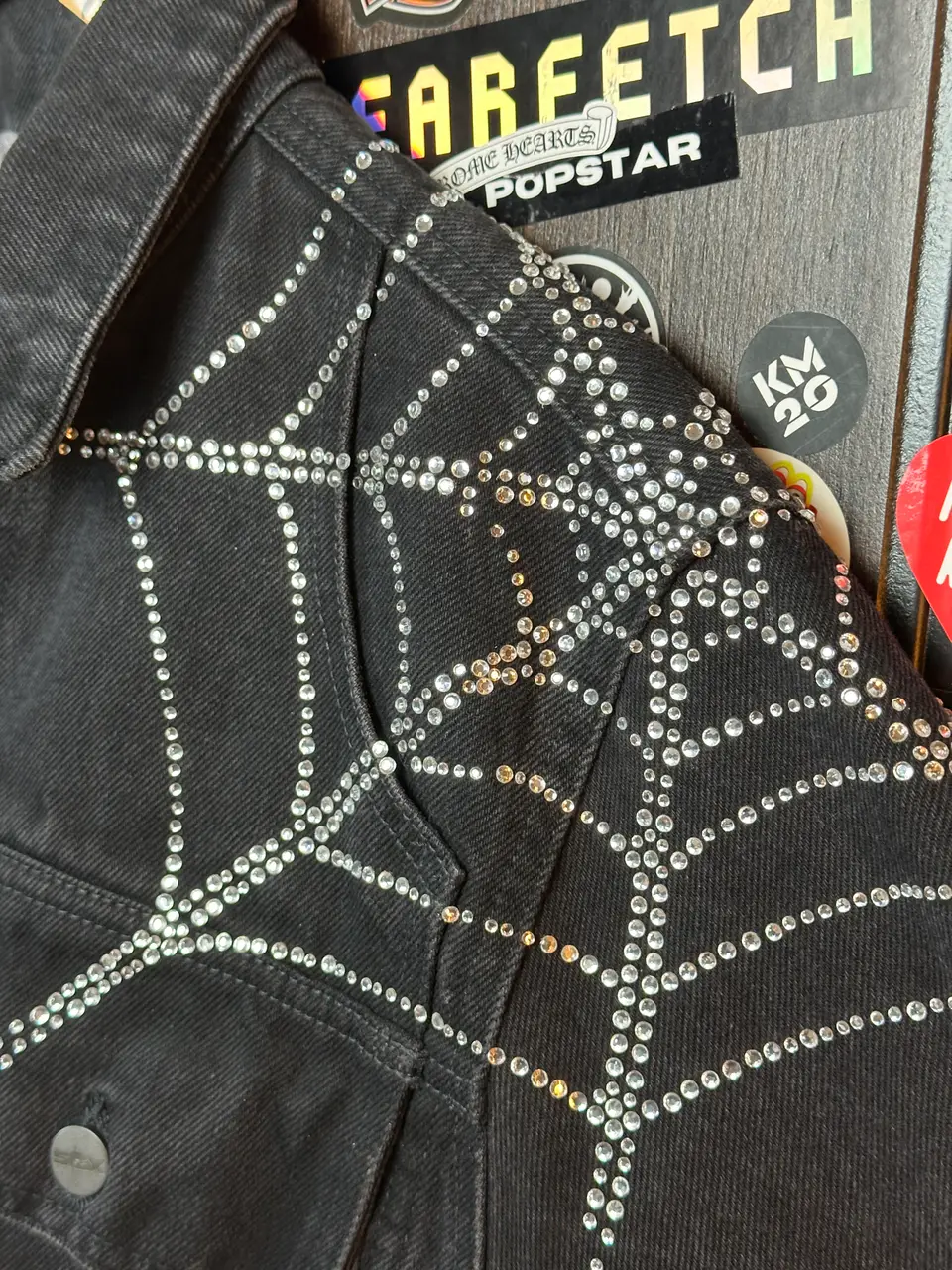 Sp5der OG Spider Worldwide First Ever 2019 Drop Denim Jacket, detail view 16