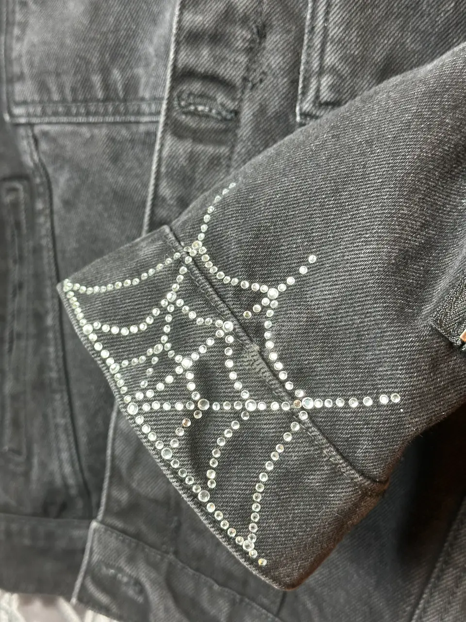 Sp5der OG Spider Worldwide First Ever 2019 Drop Denim Jacket, detail view 24