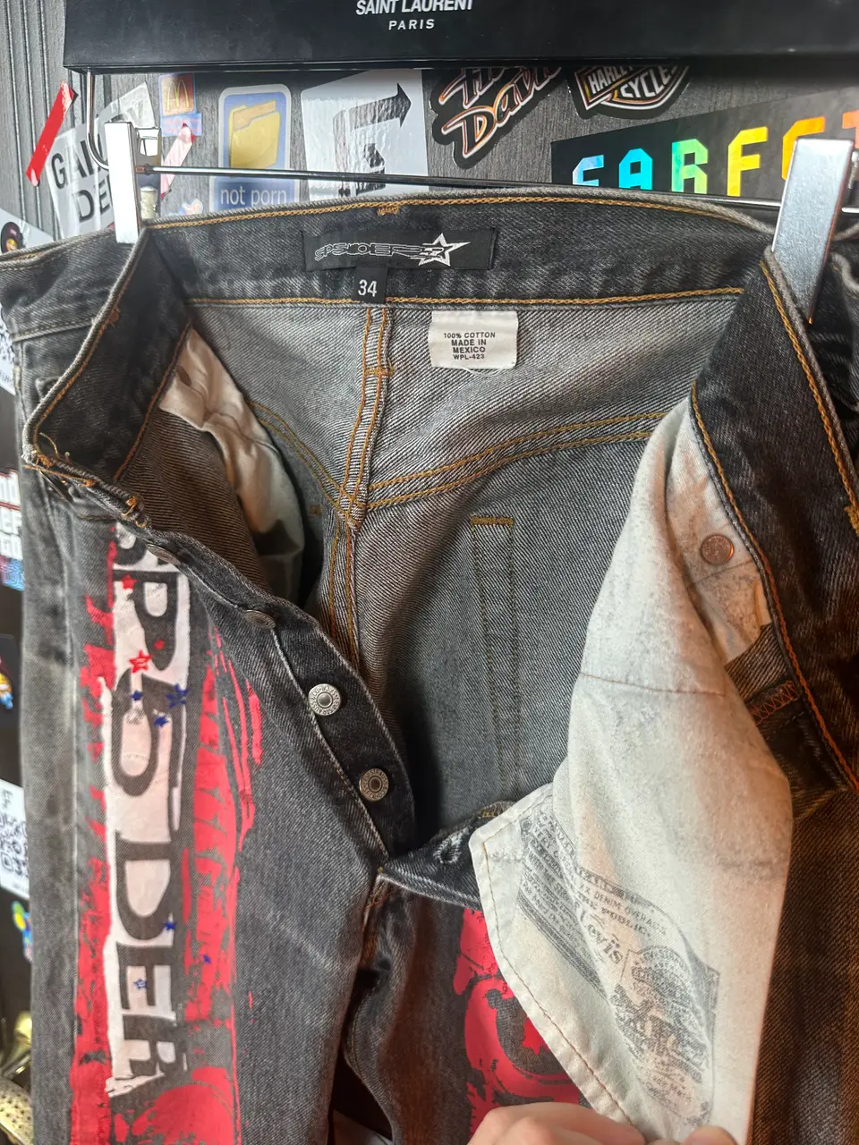 Sp5der Sp5der Moto Jeans, detail view 5