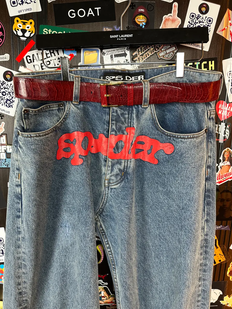 Sp5der “Spider” V3 Indigo Denim Jeans, detail view 11
