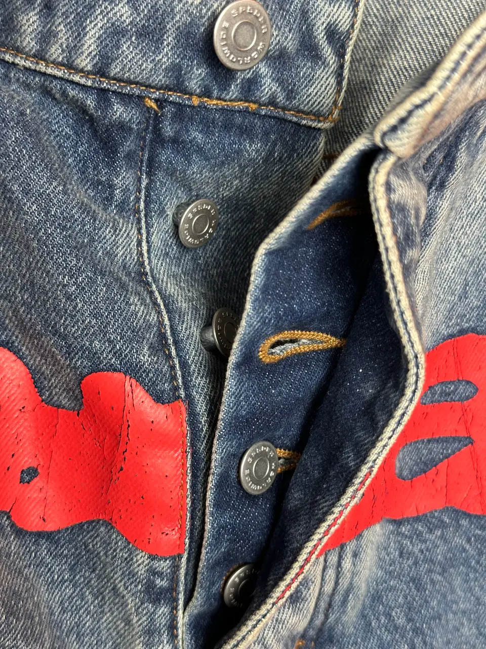 Sp5der “Spider” V3 Indigo Denim Jeans, detail view 12