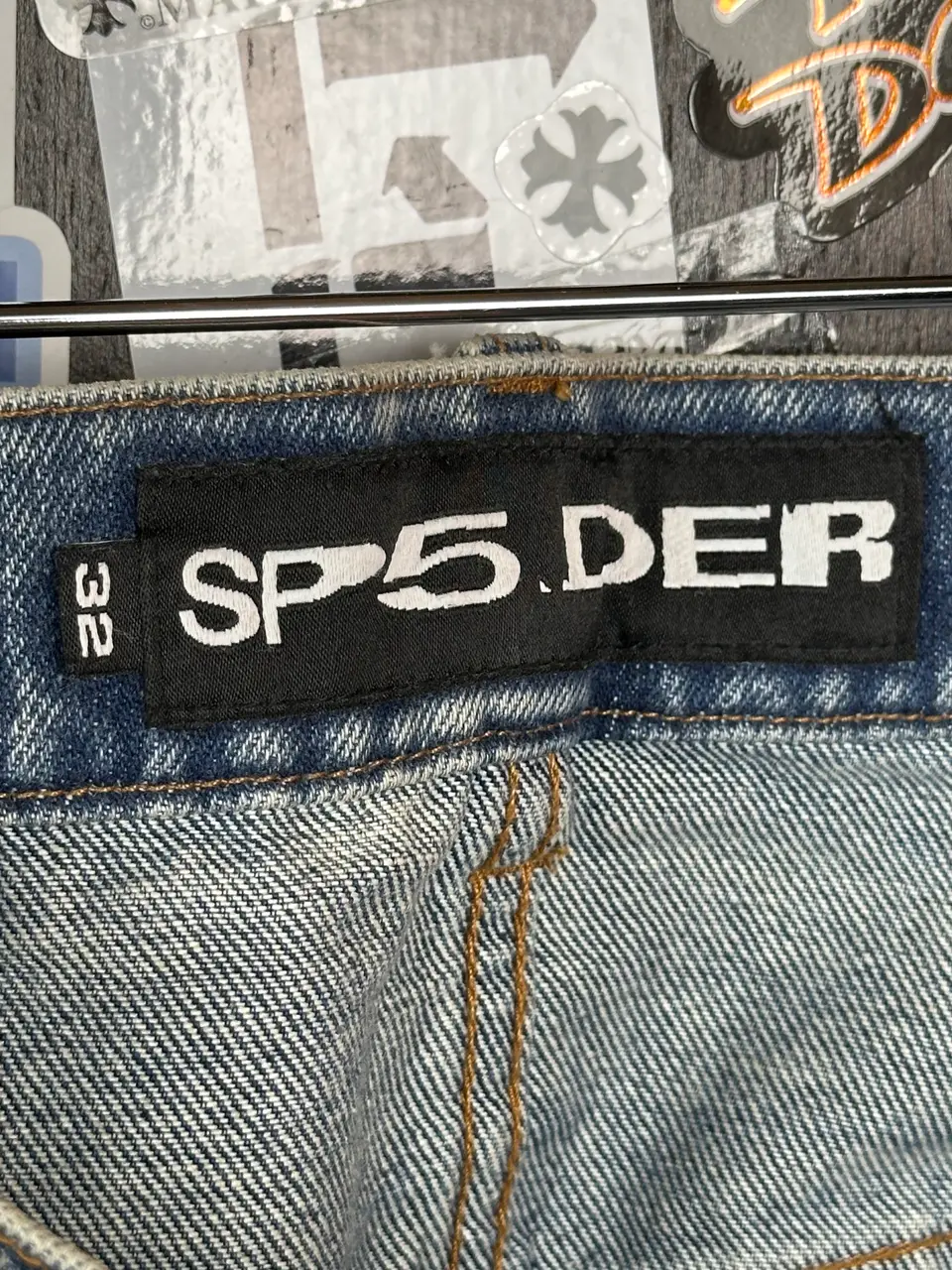Sp5der “Spider” V3 Indigo Denim Jeans, detail view 15