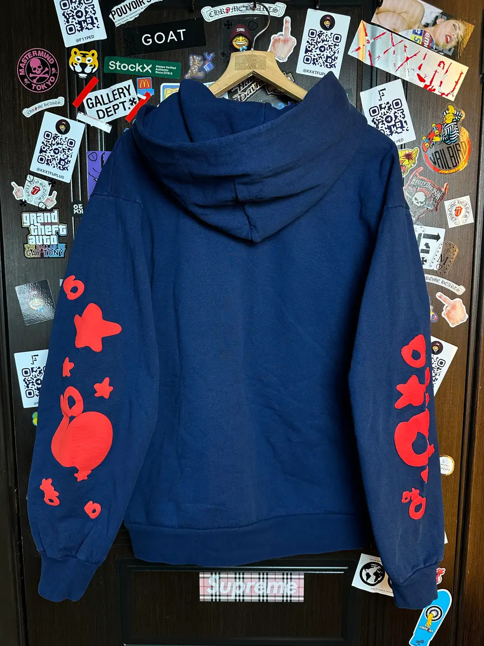 Sp5der Spider Worldwide Beluga Navy Hoodie, detail view 2