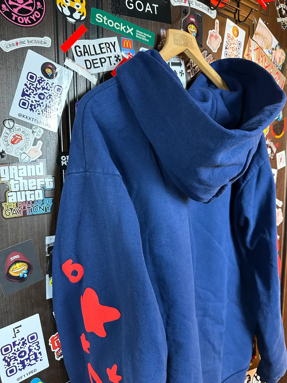 Sp5der Spider Worldwide Beluga Navy Hoodie, detail view 5