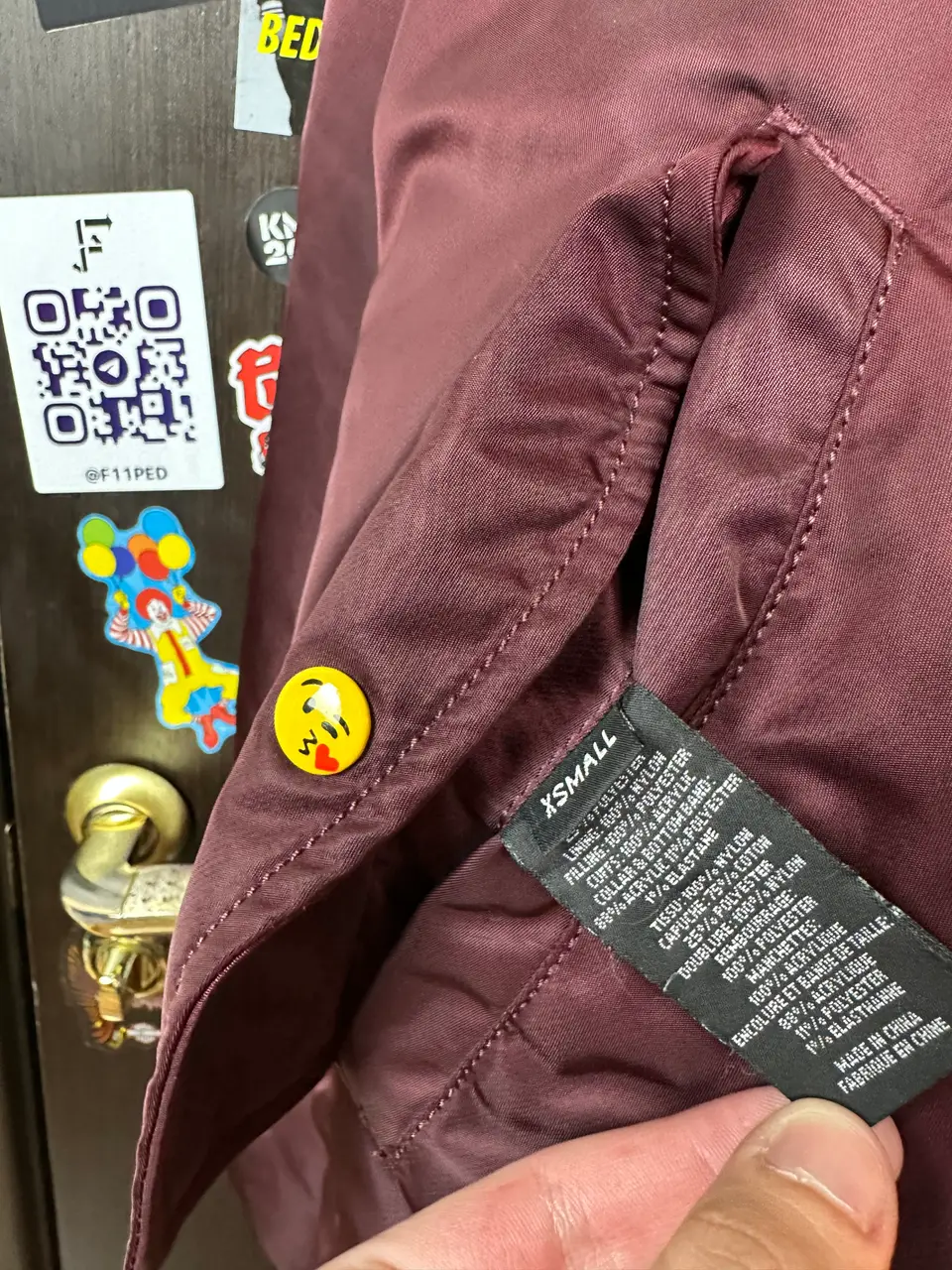 Vetements Burgundy Bomber Emoji XS, detail view 15