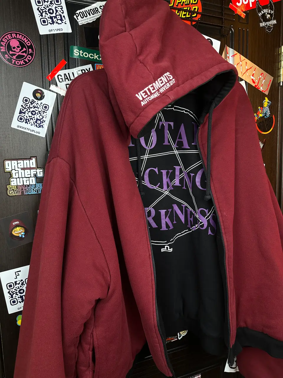 Vetements Vetements Total Fucking Darkness x 11 inch Gun Club 2 Side Bomber L size, detail view 11