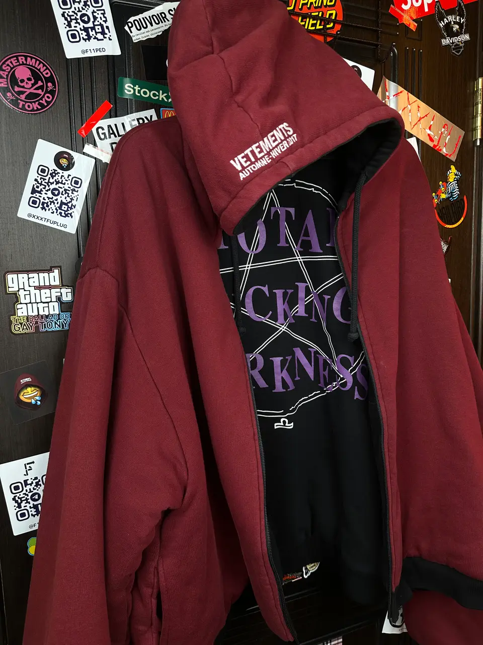 Vetements Vetements Total Fucking Darkness x 11 inch Gun Club 2 Side Bomber L size, detail view 12