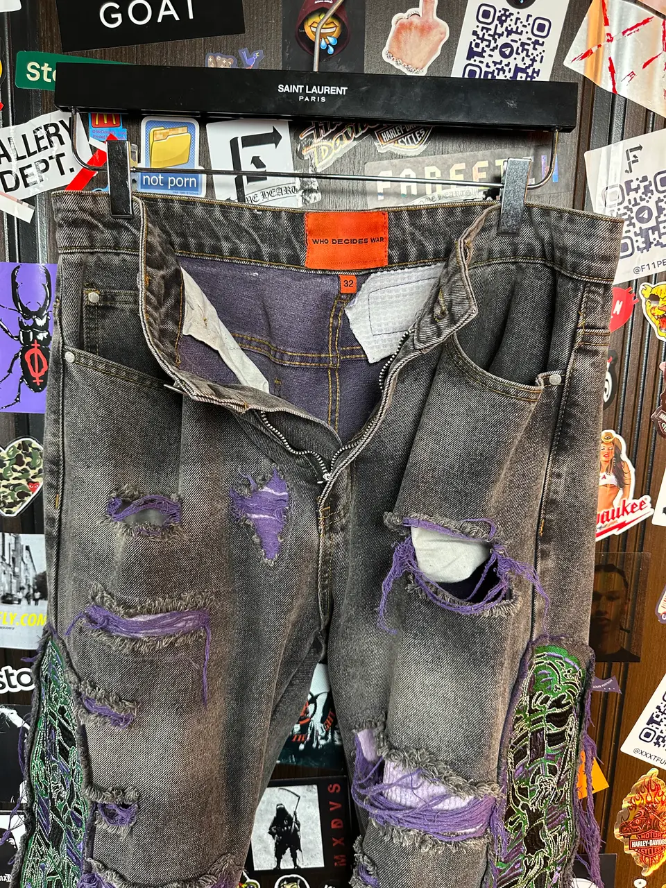 Who Decides War Who Decides War “Jesus and Maria” Coal Violet Fusion Denim, detail view 8