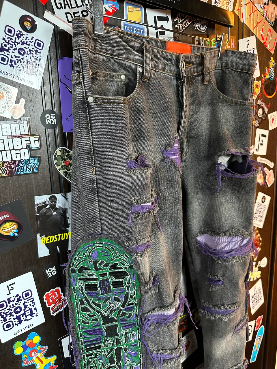 Who Decides War Who Decides War “Jesus and Maria” Coal Violet Fusion Denim, detail view 9