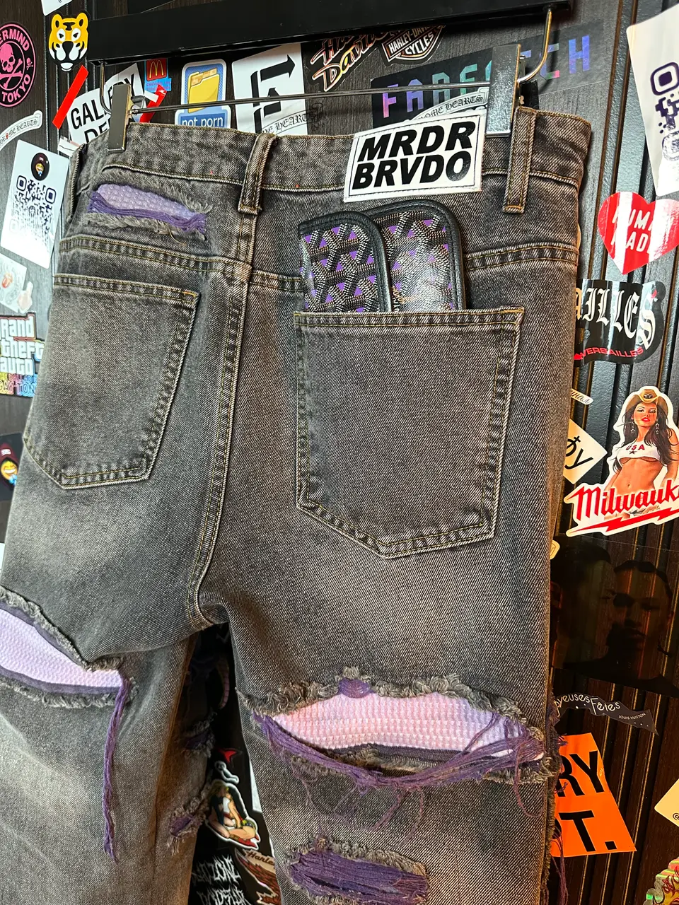Who Decides War Who Decides War “Jesus and Maria” Coal Violet Fusion Denim, detail view 10