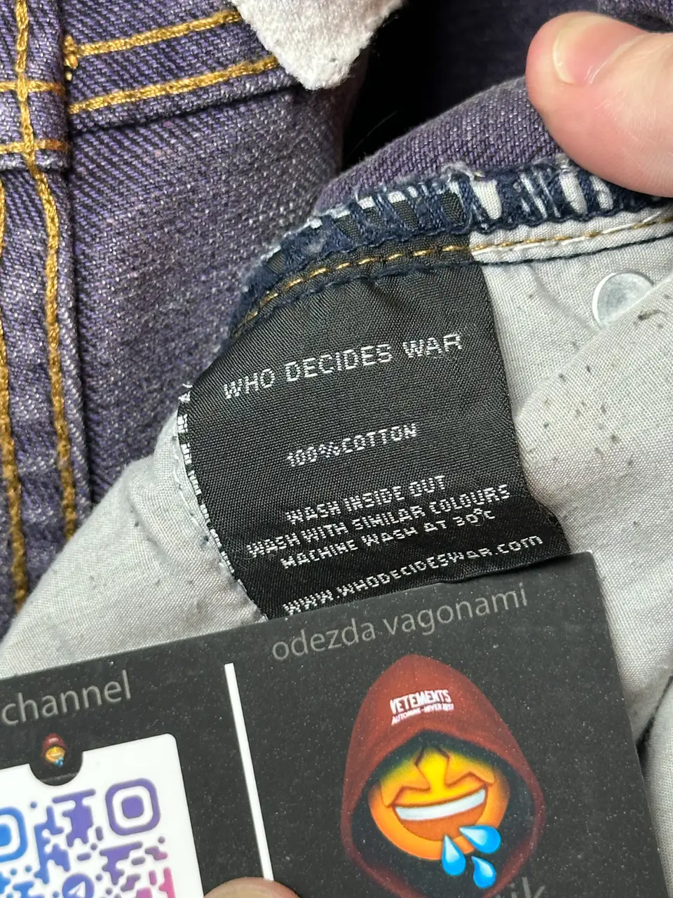 Who Decides War Who Decides War “Jesus and Maria” Coal Violet Fusion Denim, detail view 15