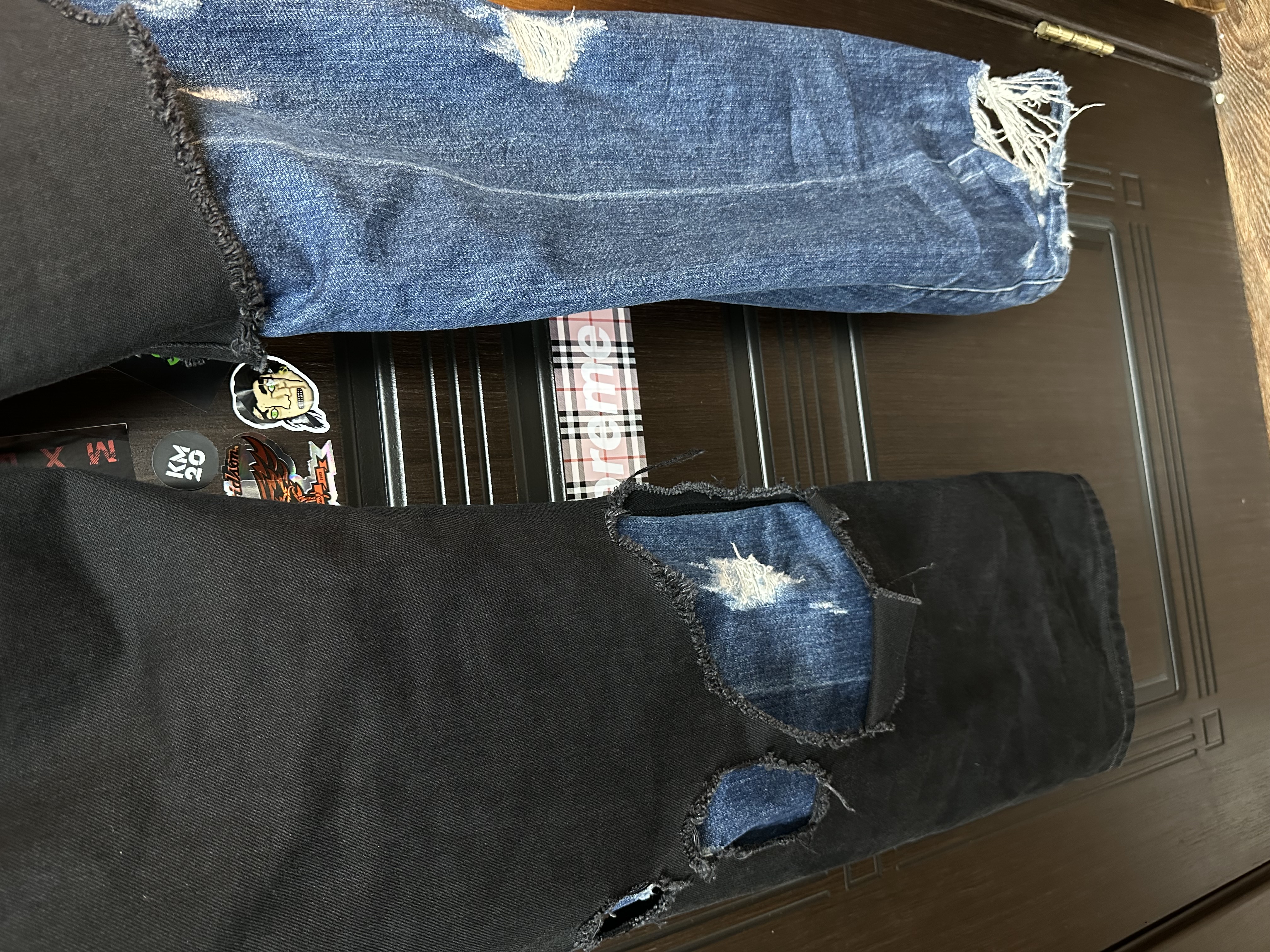 RAF Simons Raf Simons Double layered Zombie ripped Denim Jeans, detail view 4