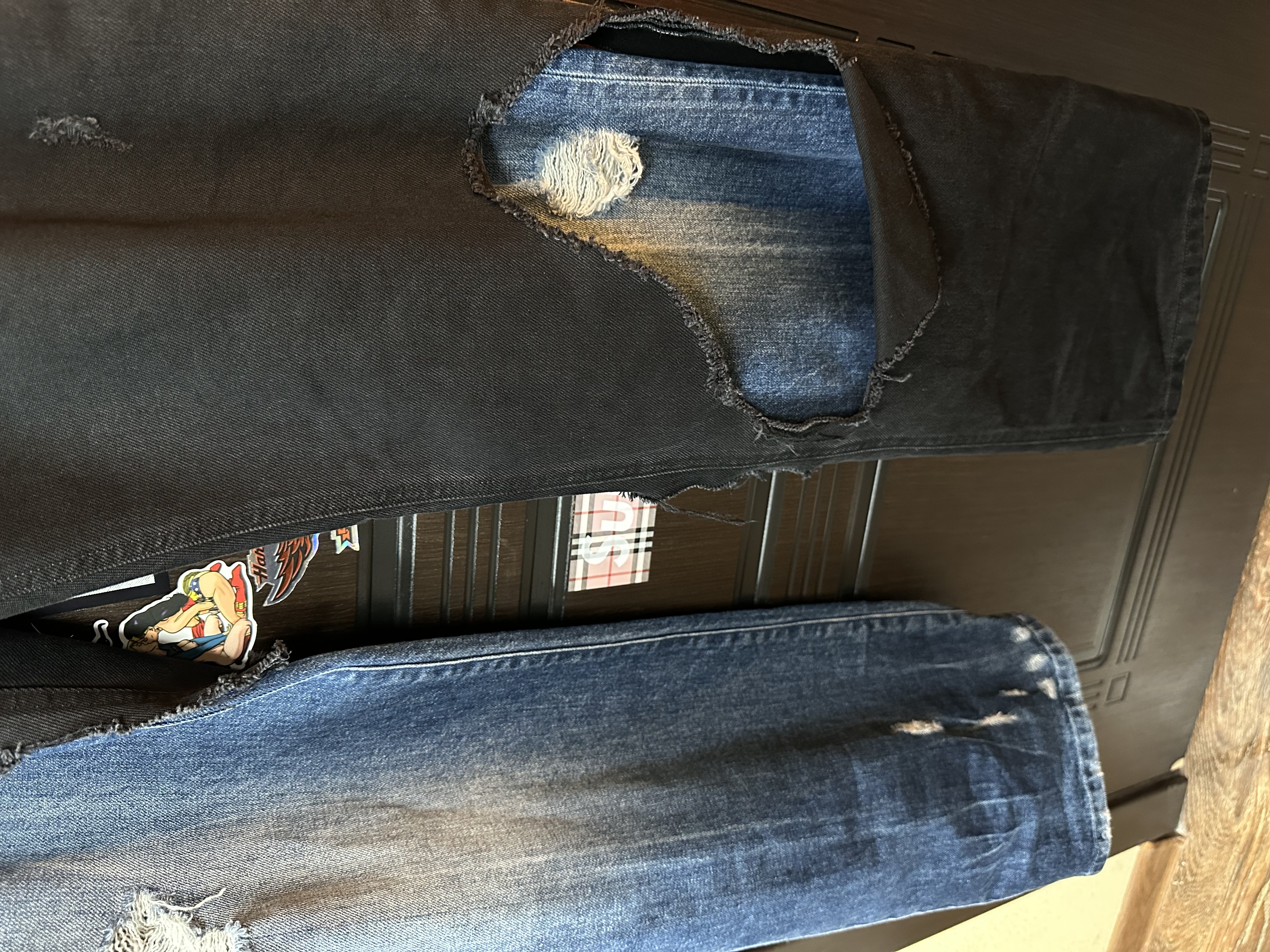 RAF Simons Raf Simons Double layered Zombie ripped Denim Jeans, detail view 6