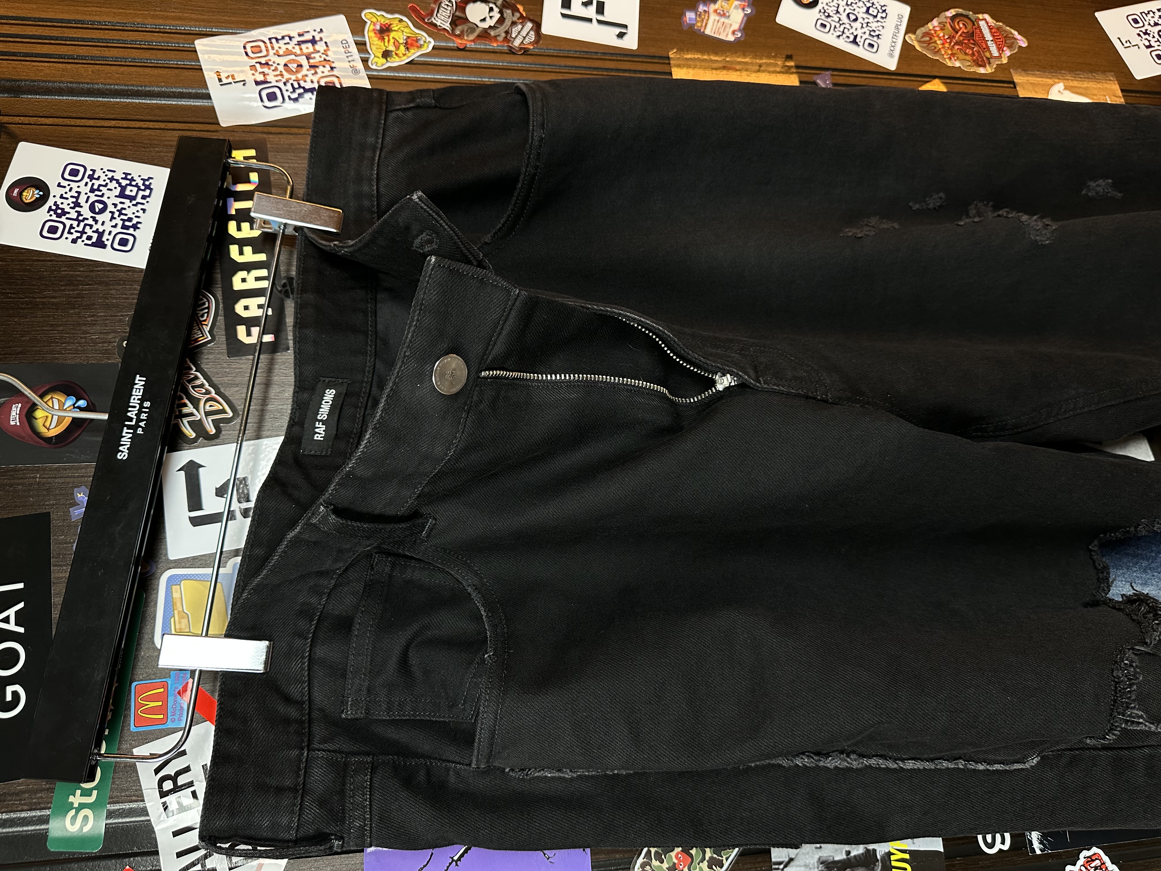 RAF Simons Raf Simons Double layered Zombie ripped Denim Jeans, detail view 7