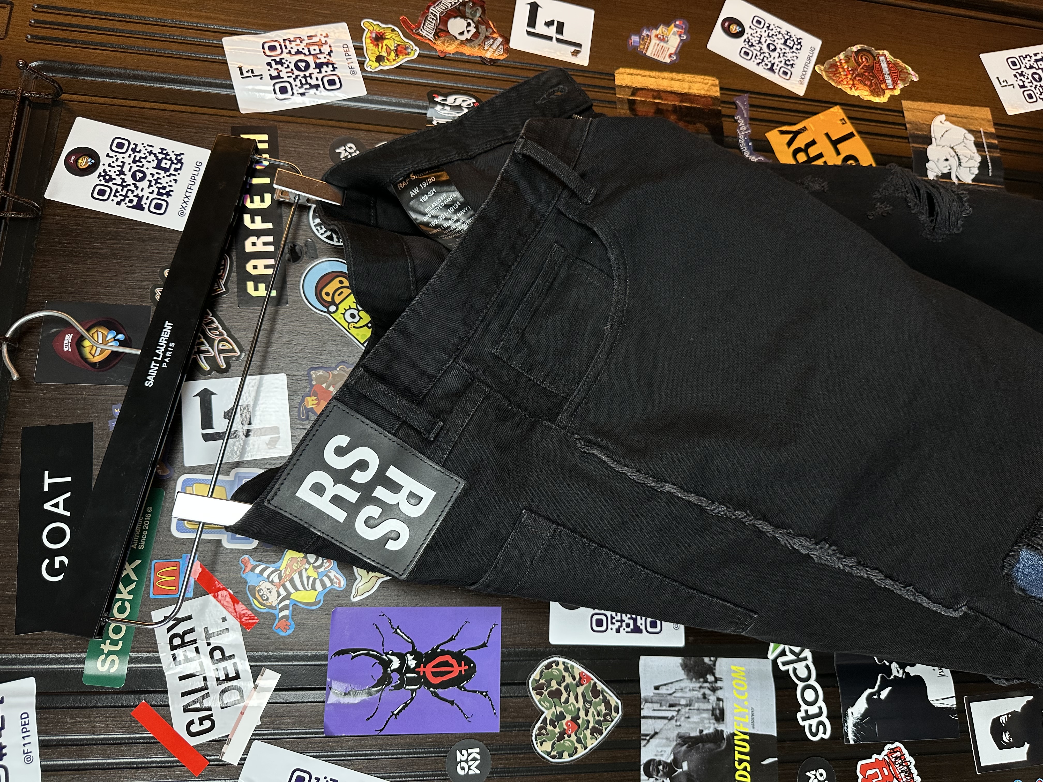 RAF Simons Raf Simons Double layered Zombie ripped Denim Jeans, detail view 8