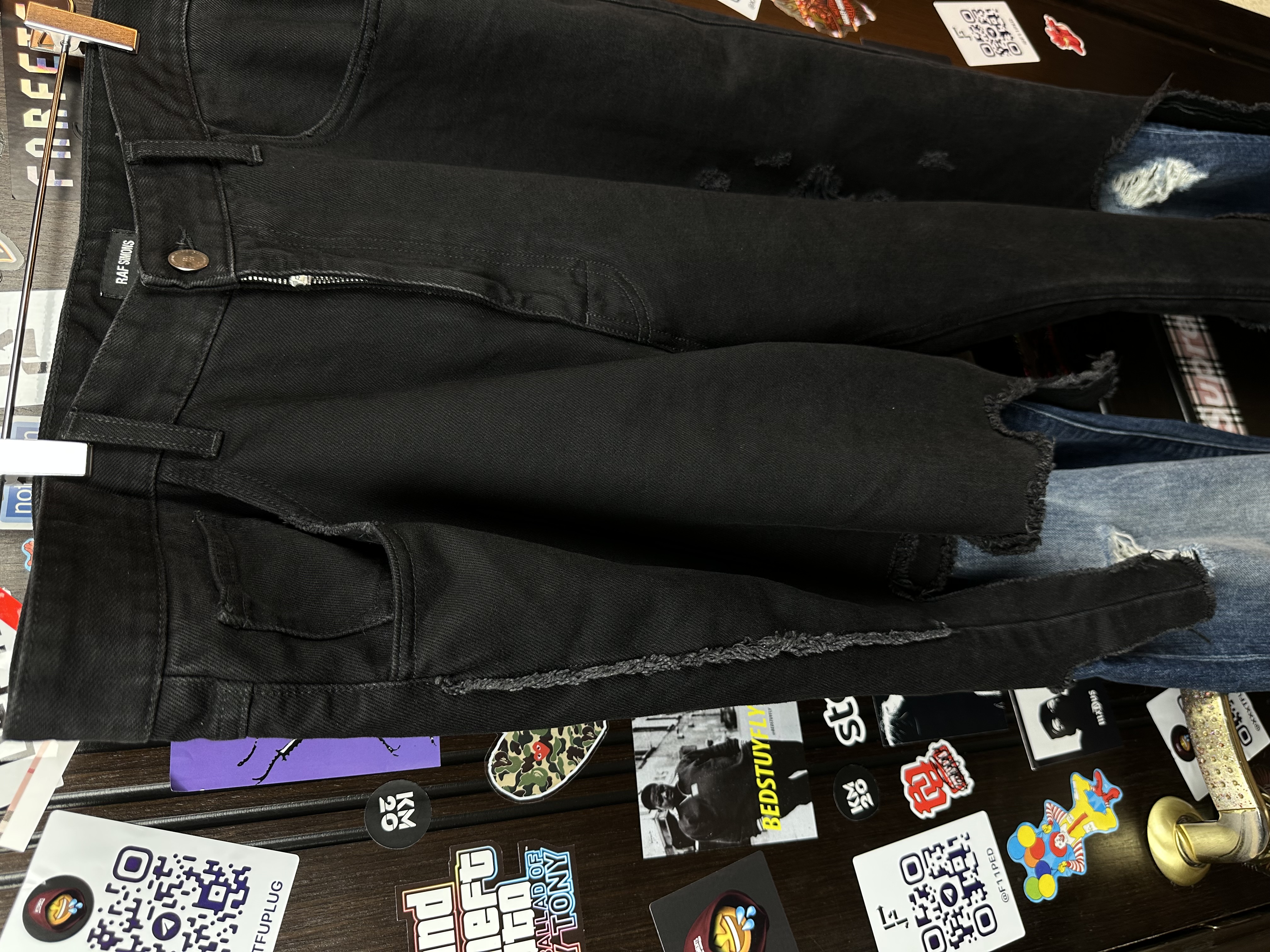 RAF Simons Raf Simons Double layered Zombie ripped Denim Jeans, detail view 19