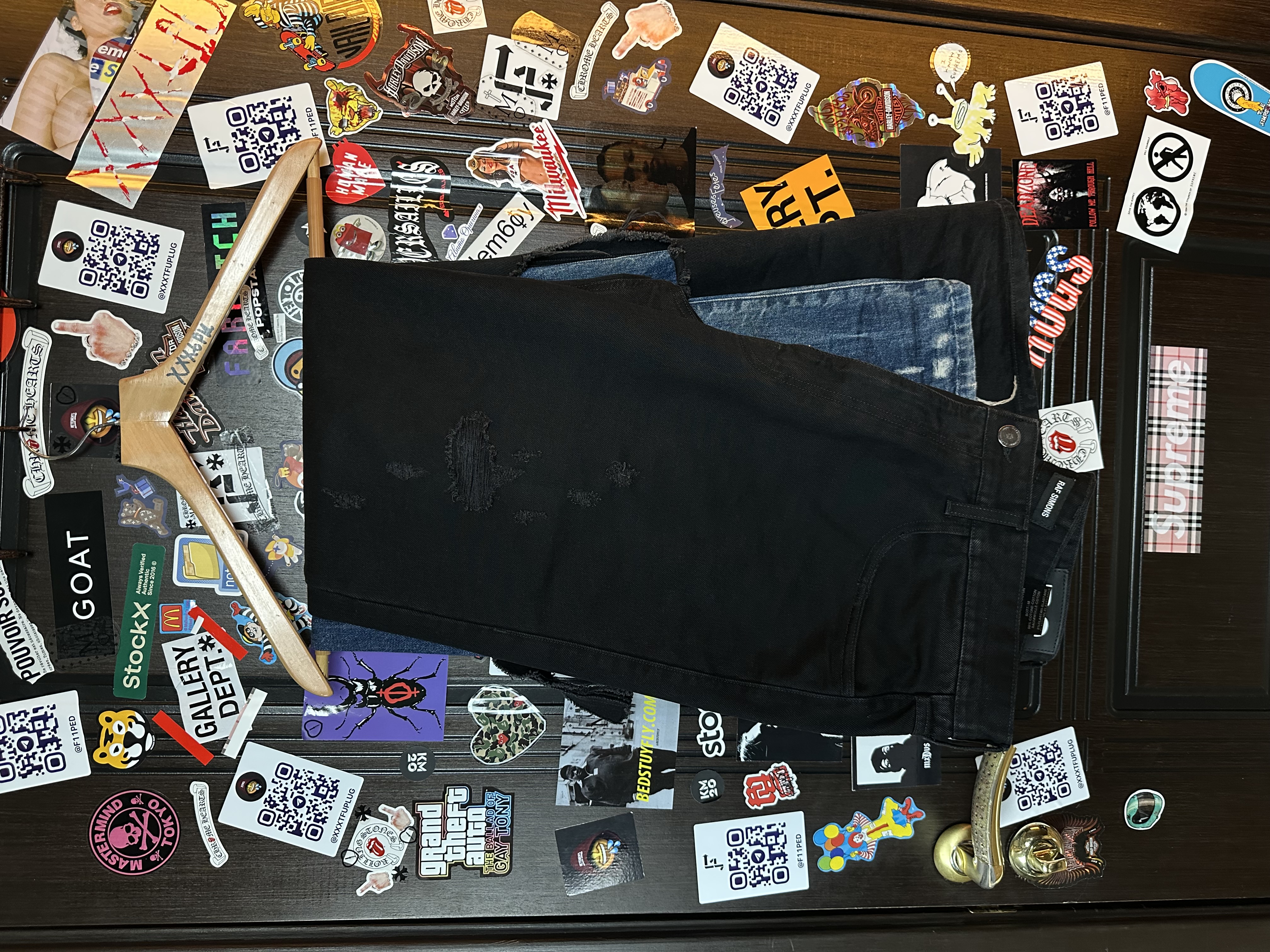 RAF Simons Raf Simons Double layered Zombie ripped Denim Jeans