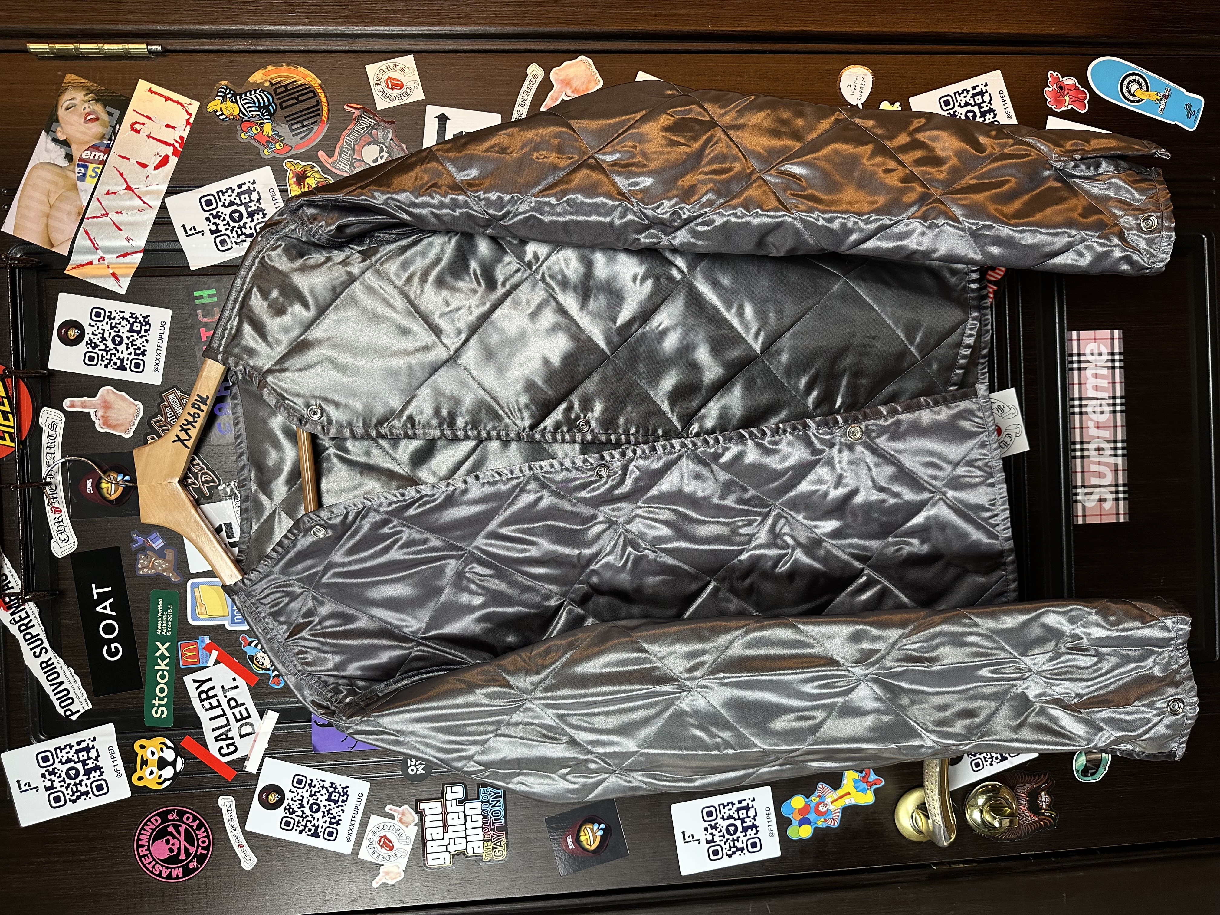 Sp5der OG Spider Worldwide First Ever 2019 Drop Denim Jacket, detail view 3