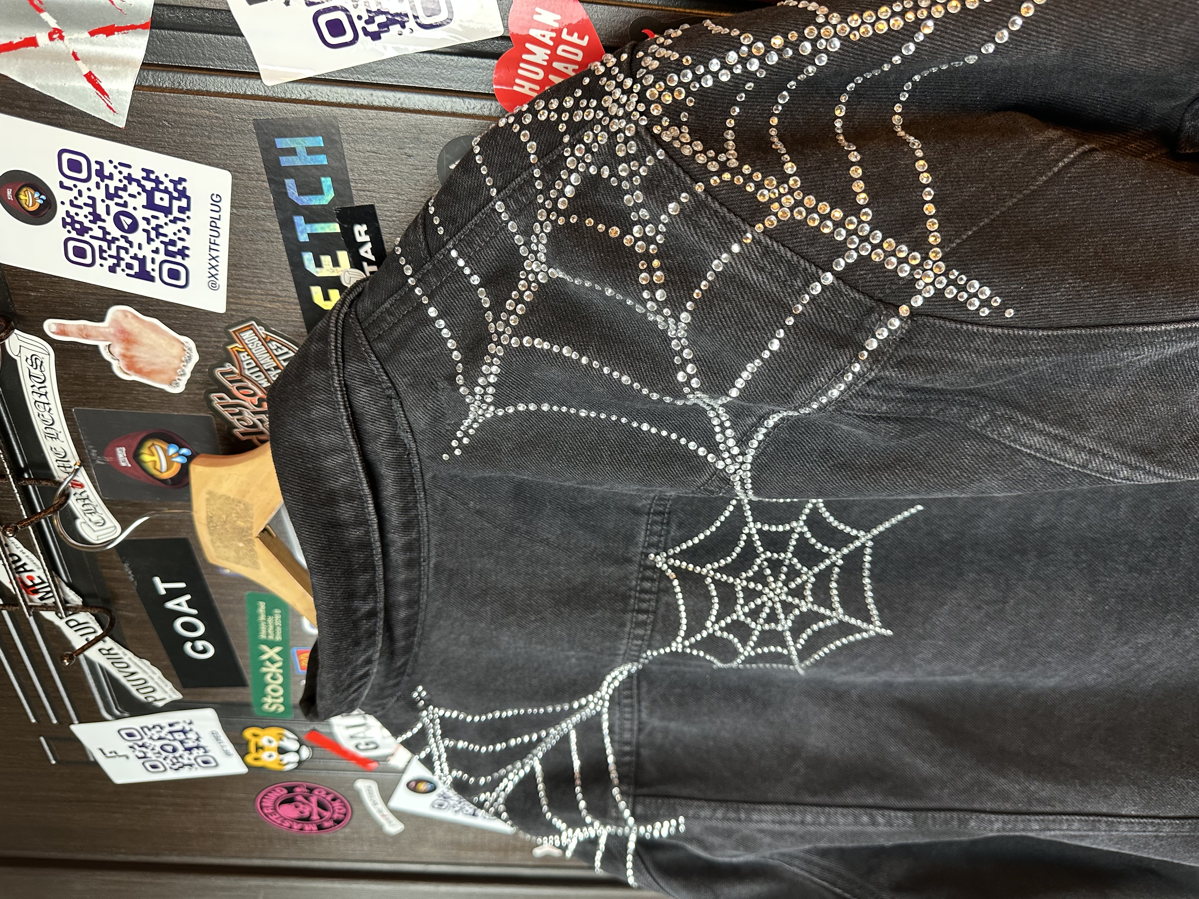 Sp5der OG Spider Worldwide First Ever 2019 Drop Denim Jacket, detail view 9