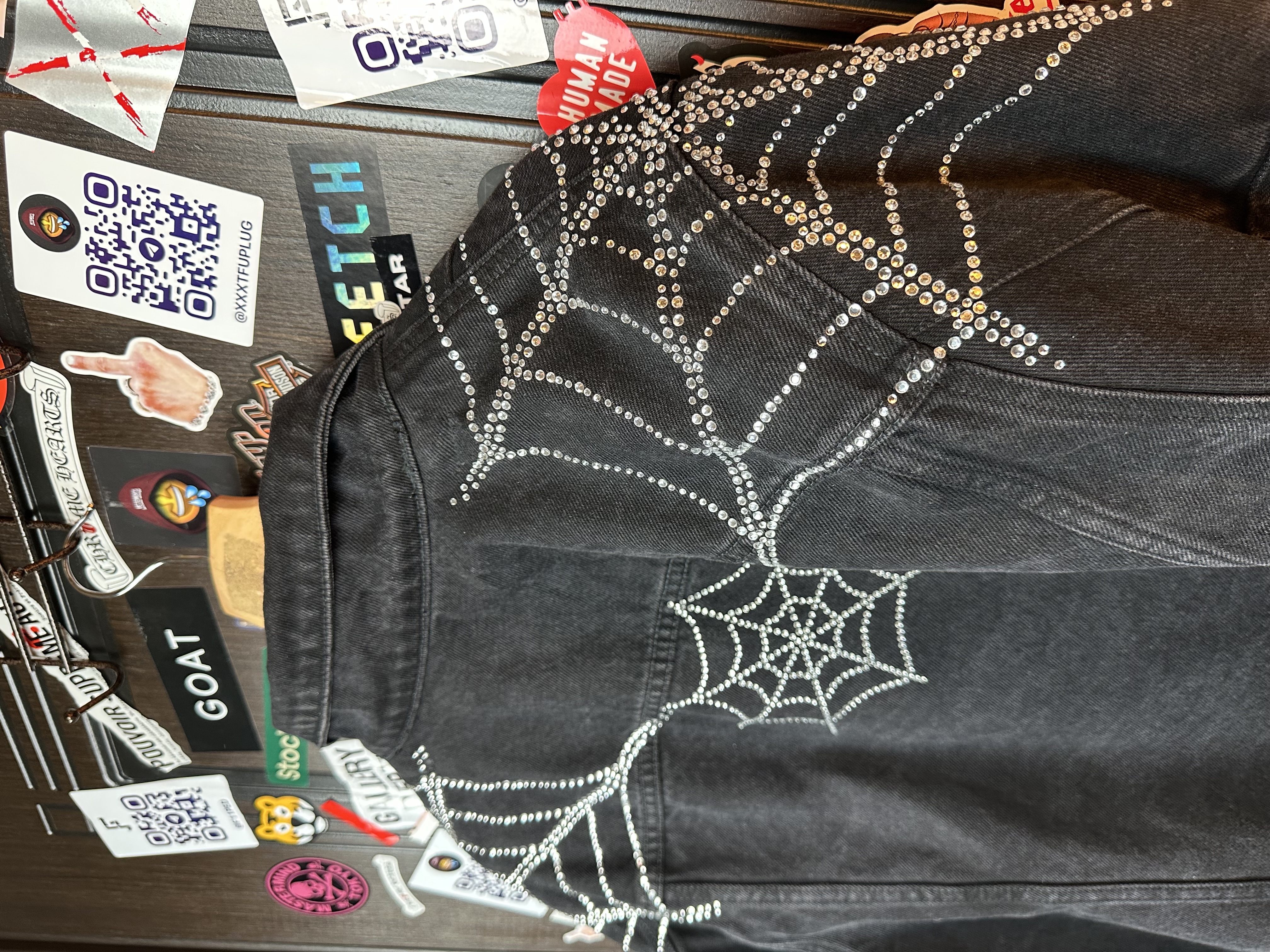 Sp5der OG Spider Worldwide First Ever 2019 Drop Denim Jacket, detail view 10