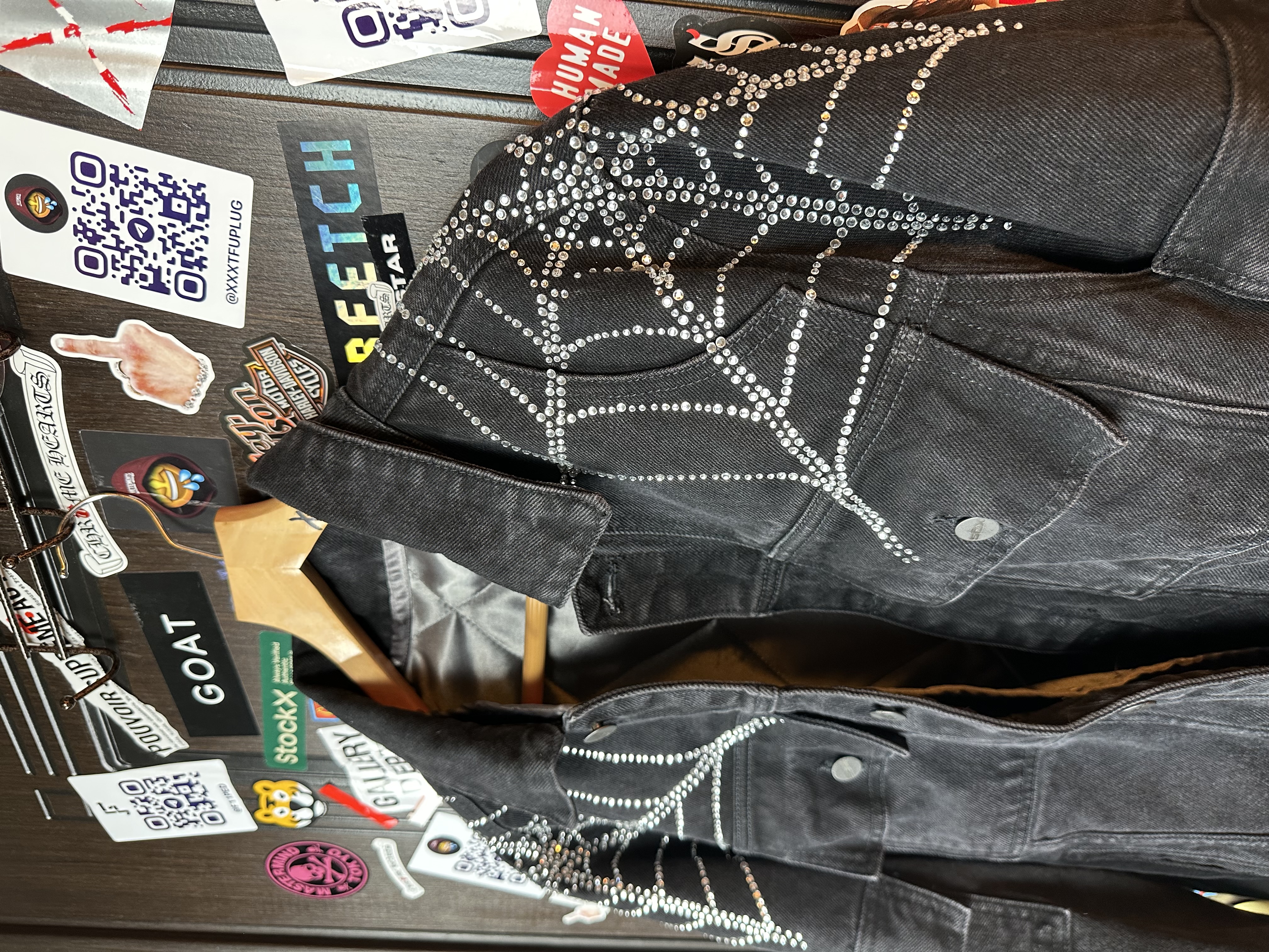 Sp5der OG Spider Worldwide First Ever 2019 Drop Denim Jacket, detail view 11