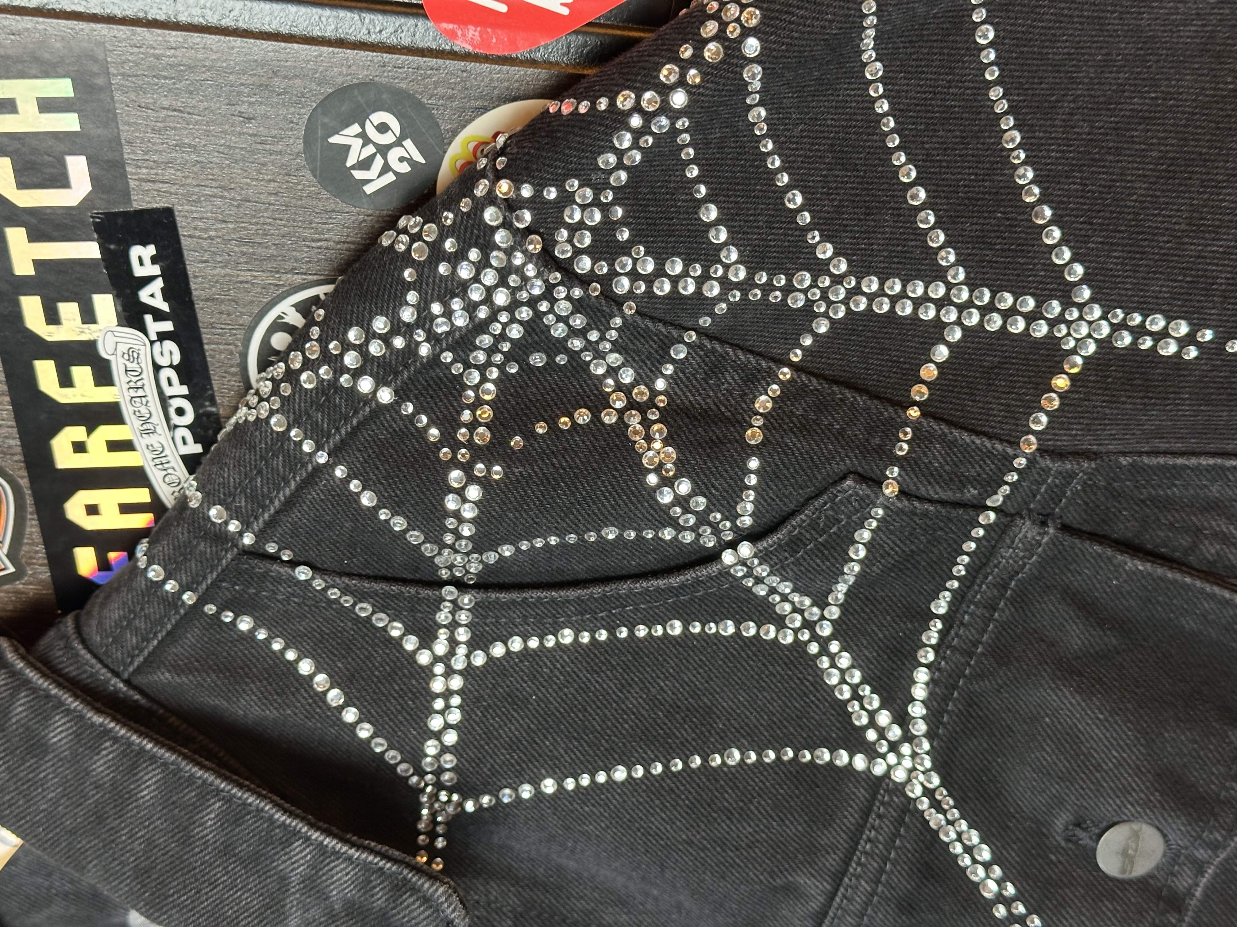 Sp5der OG Spider Worldwide First Ever 2019 Drop Denim Jacket, detail view 16
