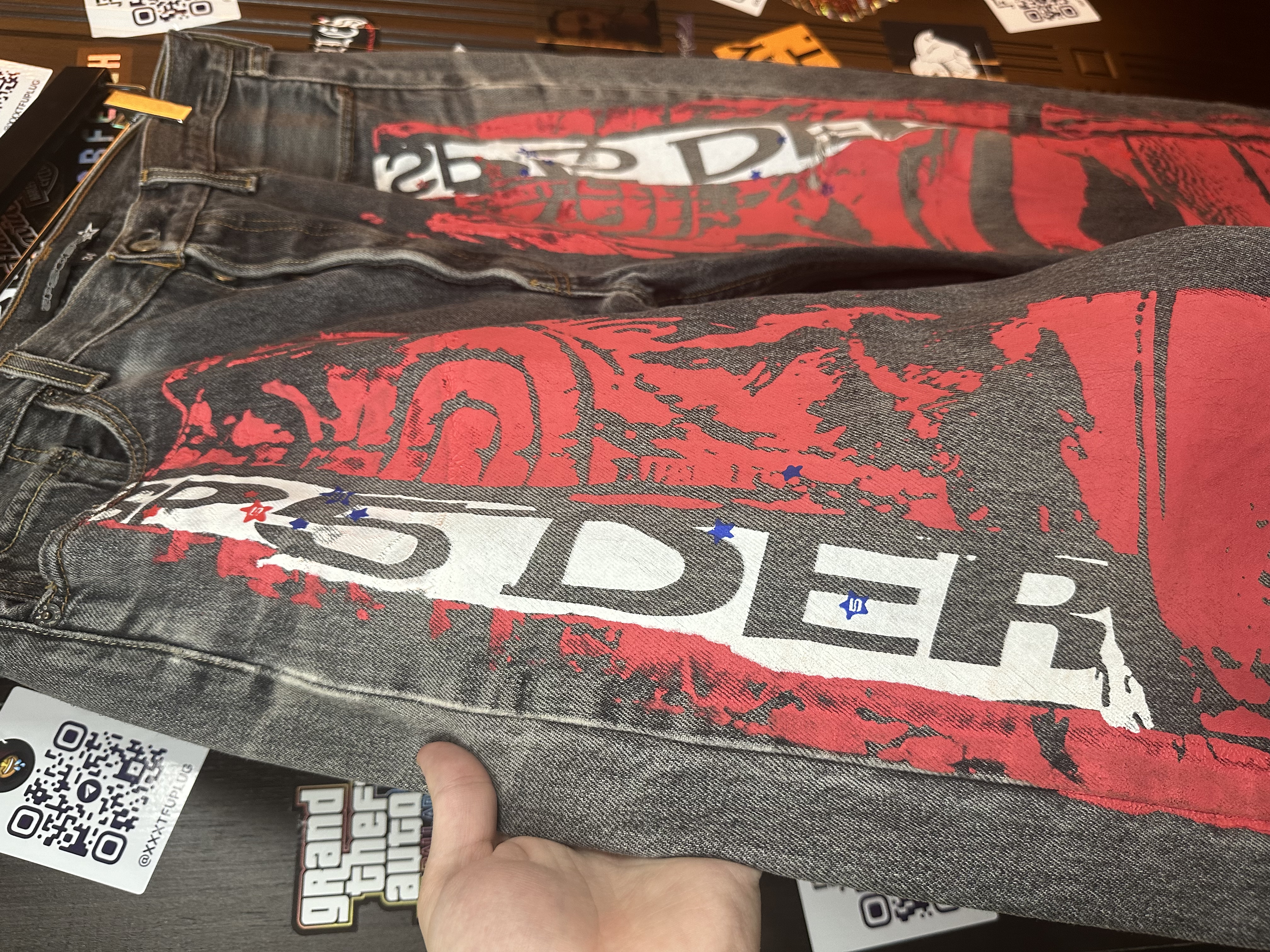 Sp5der Sp5der Moto Jeans, detail view 3