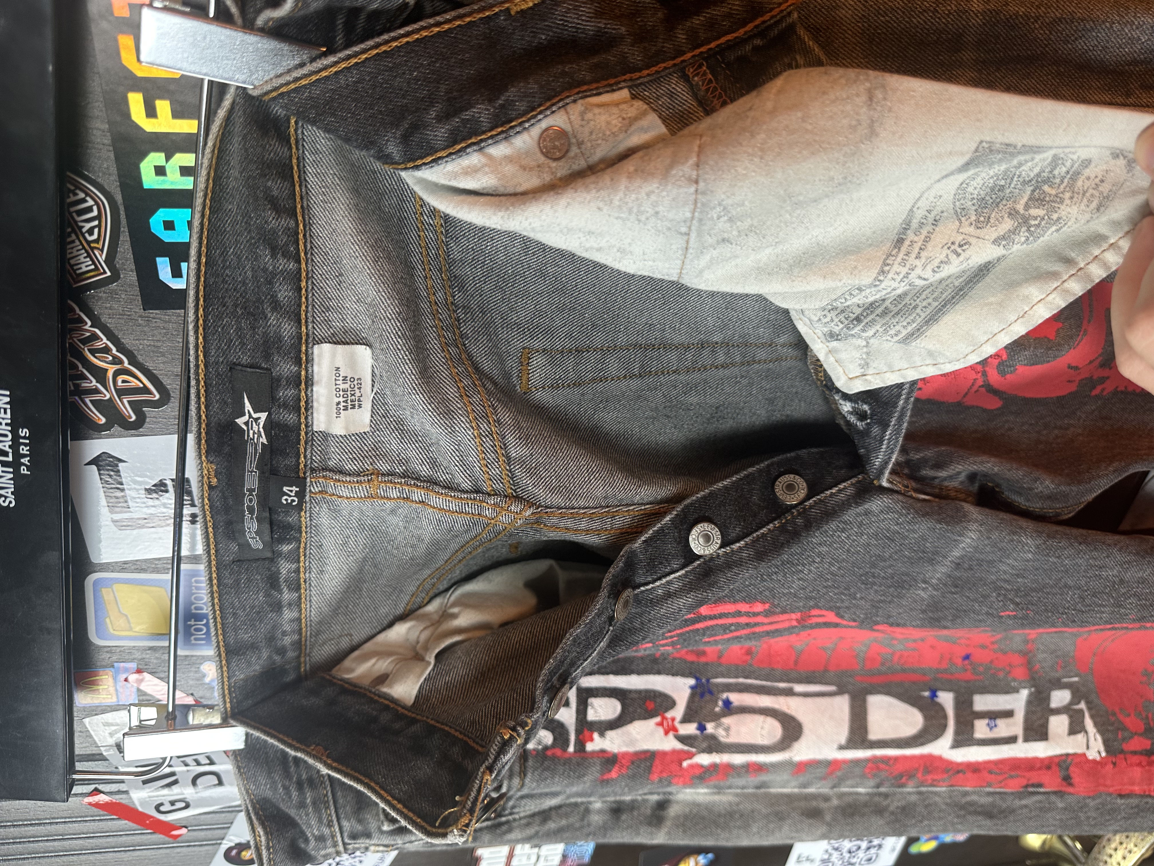 Sp5der Sp5der Moto Jeans, detail view 5