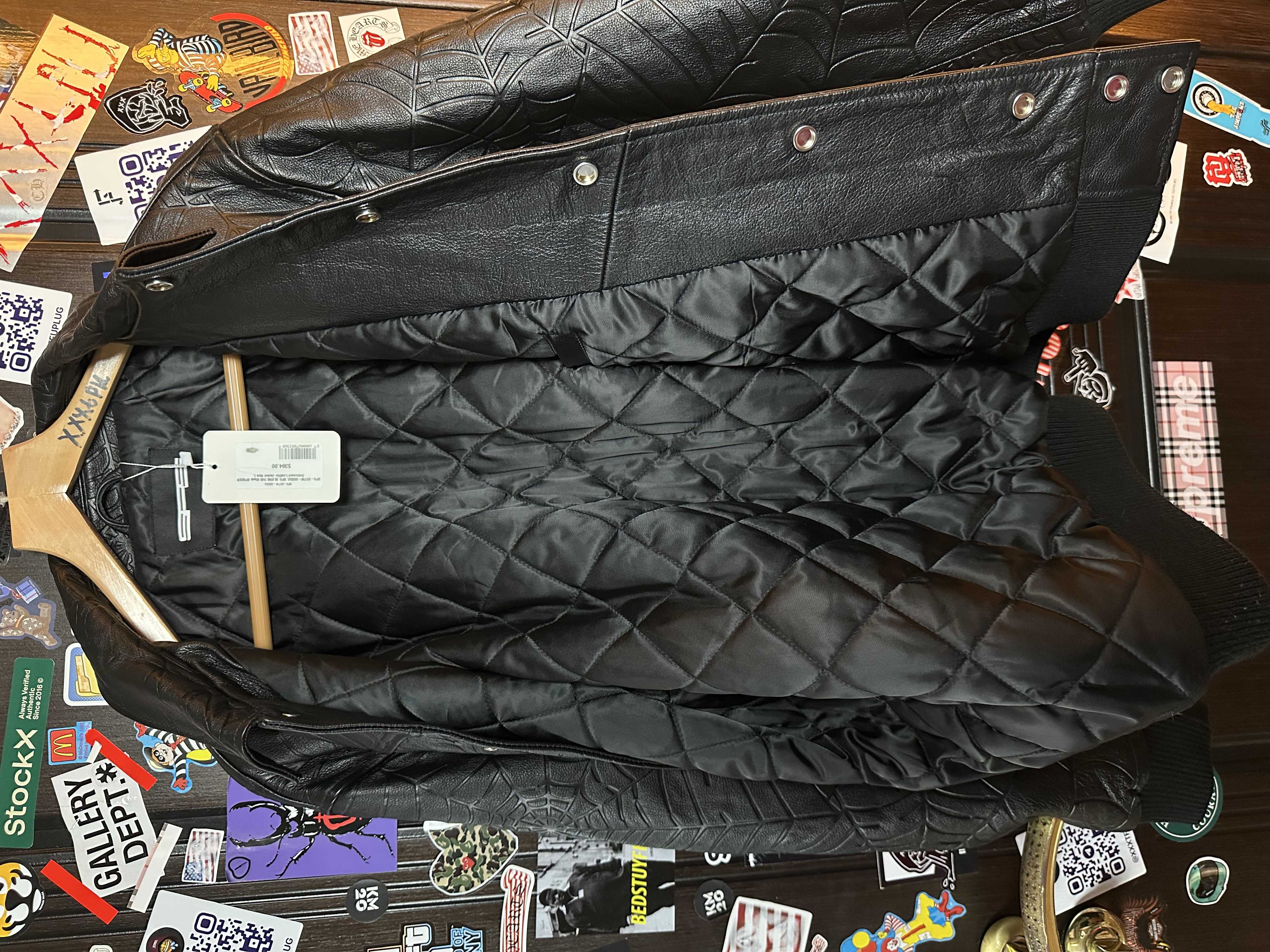 Sp5der Sp5der Web Debossed Leather Jacket L, detail view 6