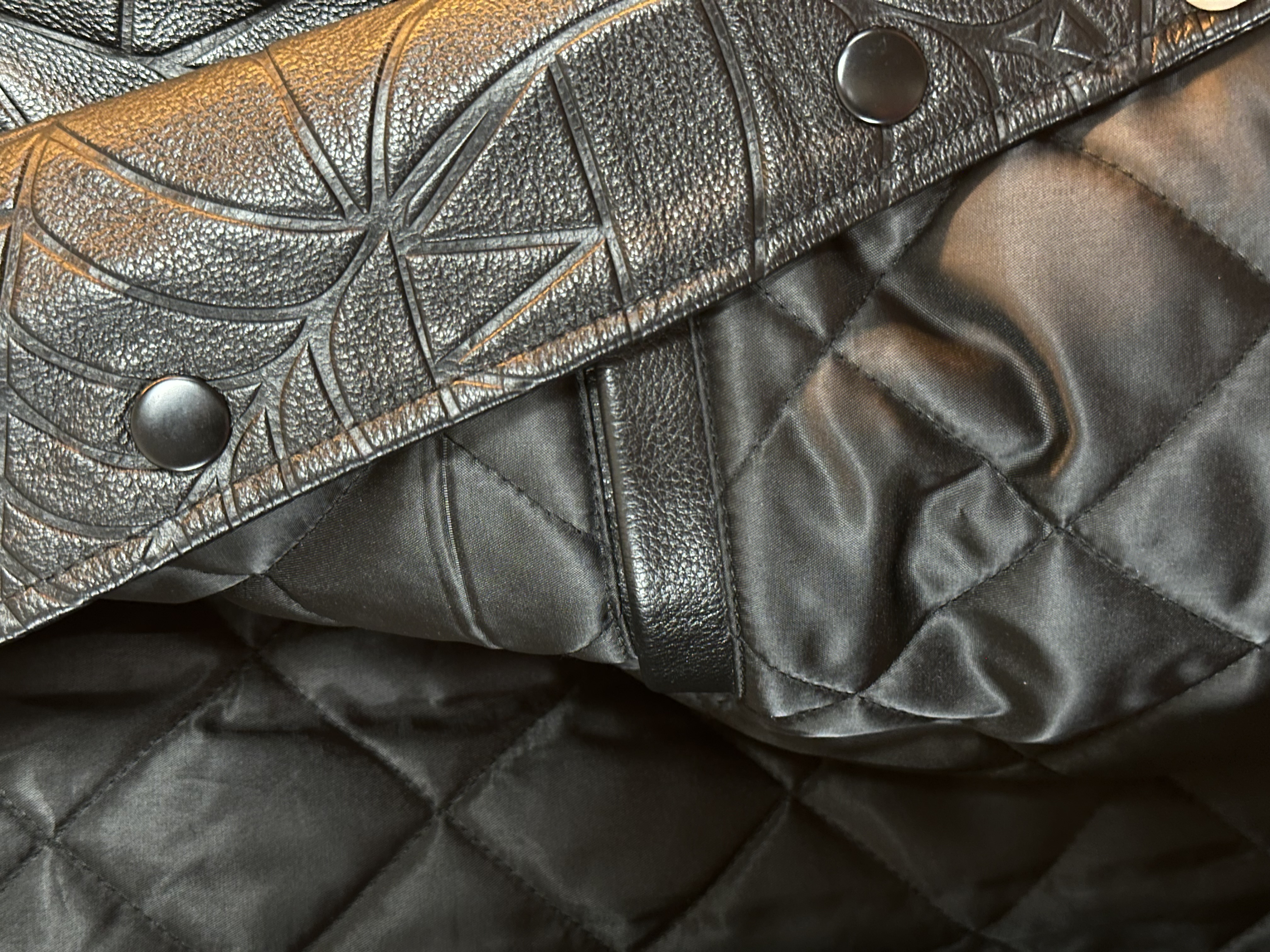 Sp5der Sp5der Web Debossed Leather Jacket L, detail view 7