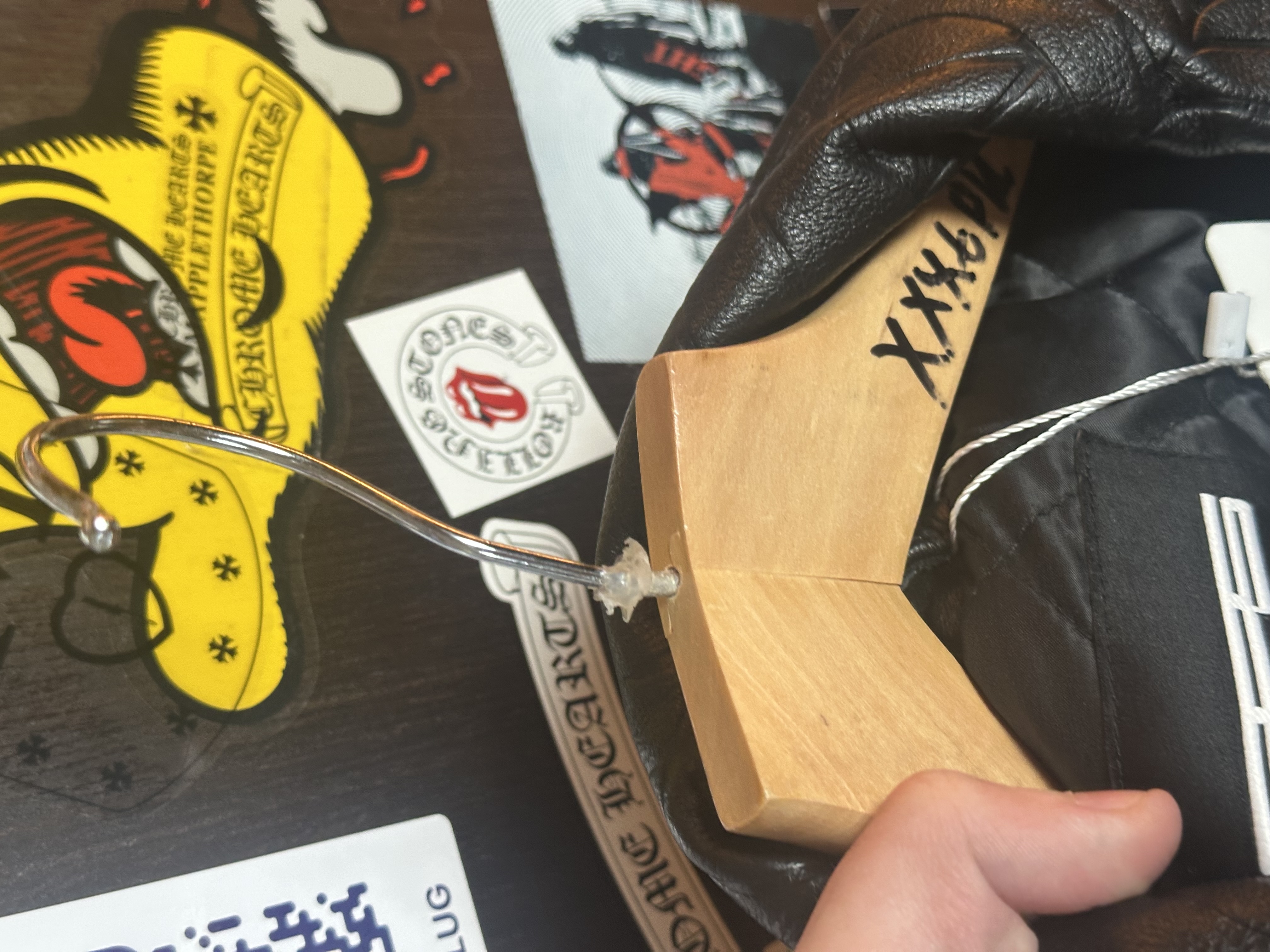 Sp5der Sp5der Web Debossed Leather Jacket L, detail view 15