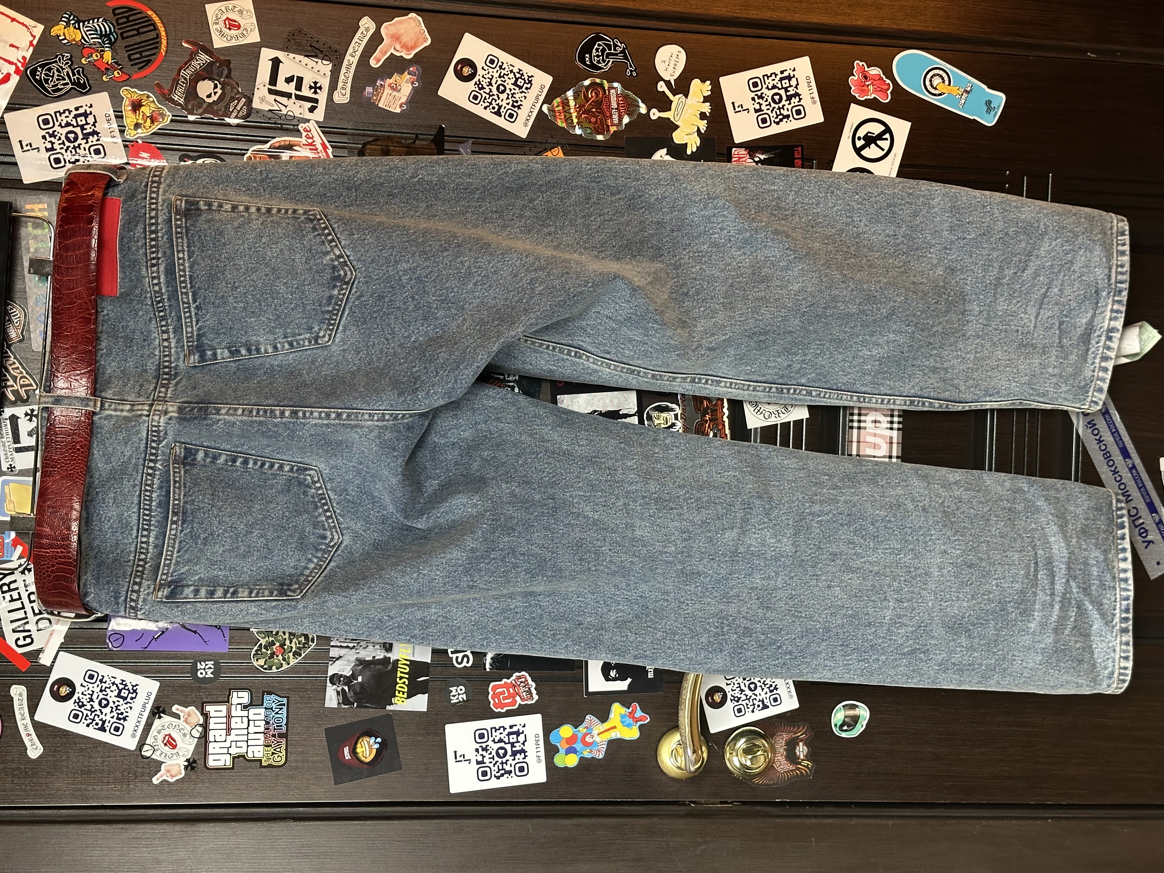 Sp5der “Spider” V3 Indigo Denim Jeans, detail view 5