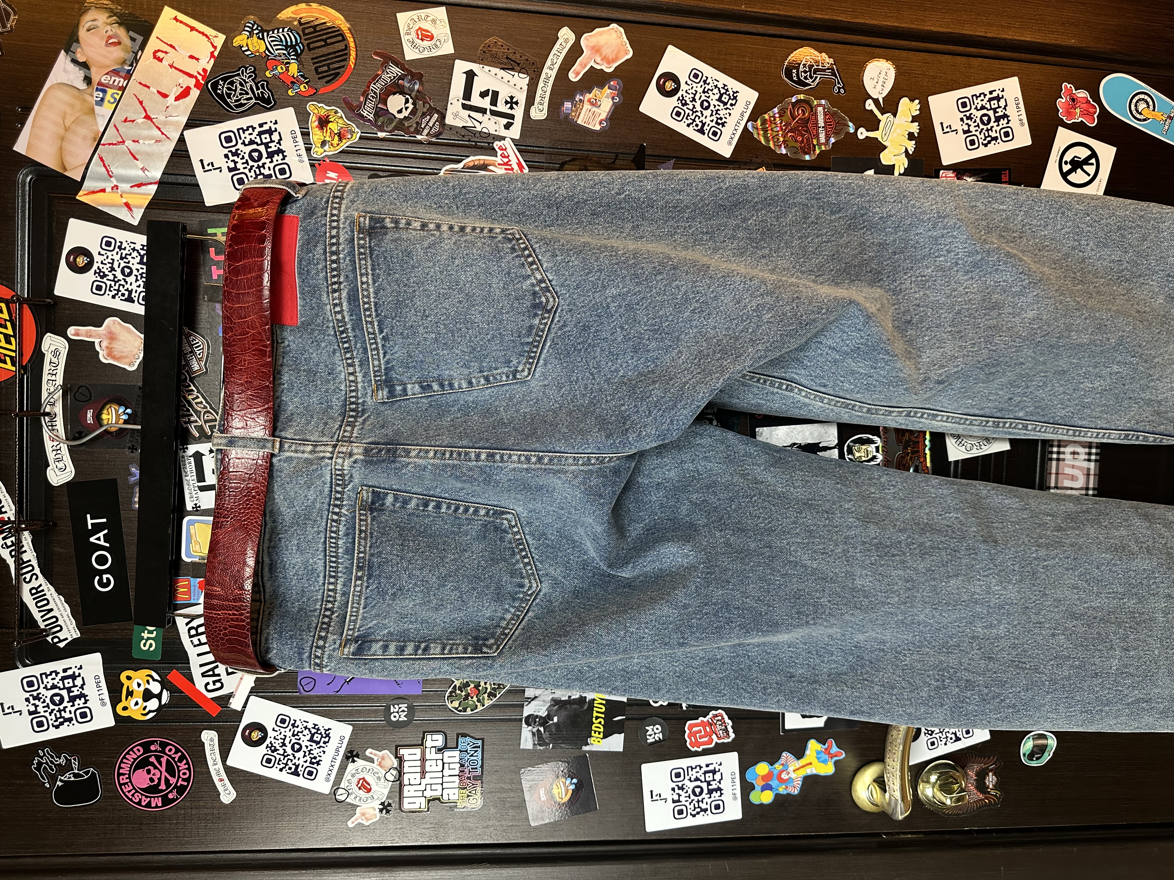 Sp5der “Spider” V3 Indigo Denim Jeans, detail view 6
