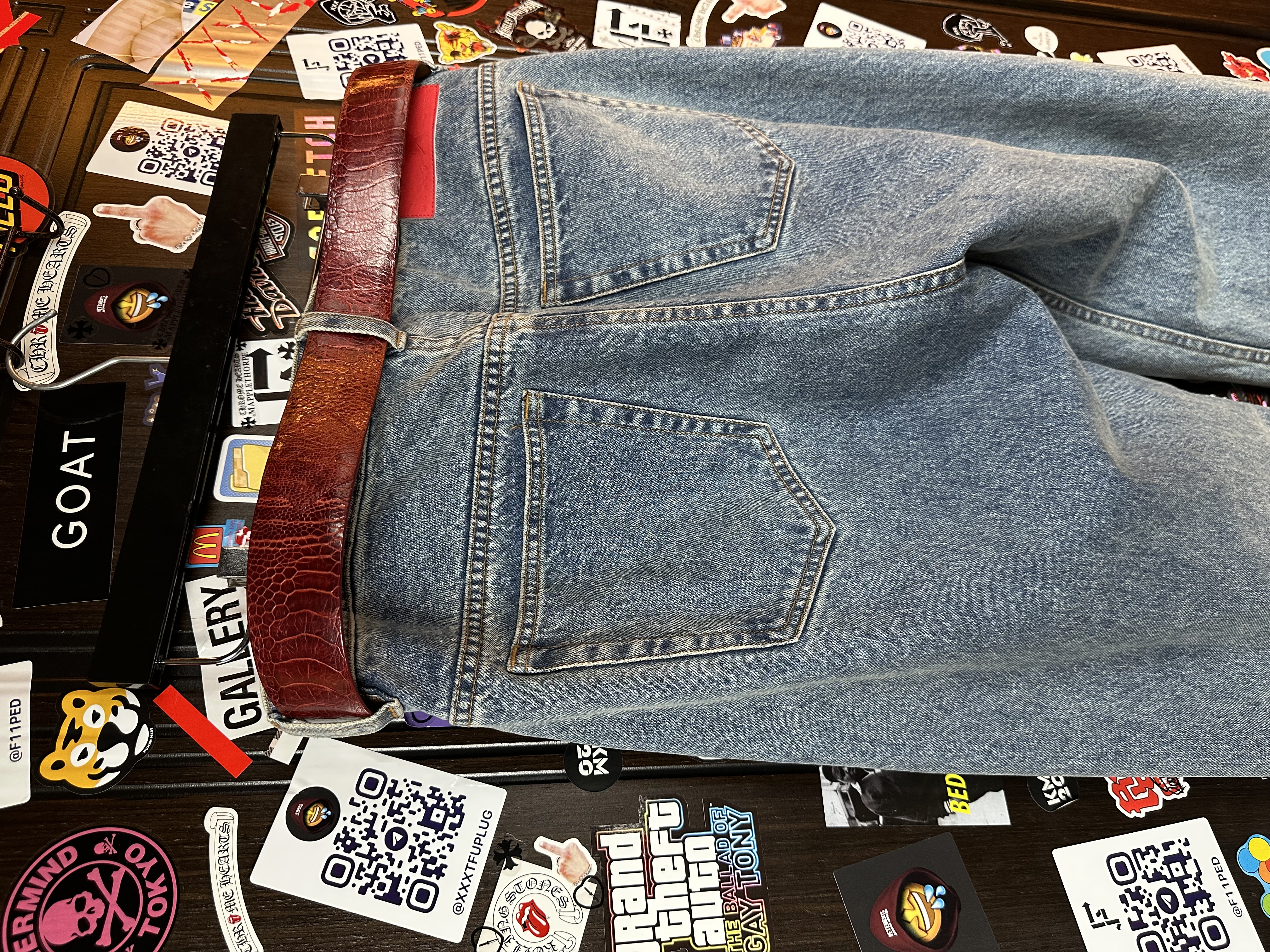 Sp5der “Spider” V3 Indigo Denim Jeans, detail view 9