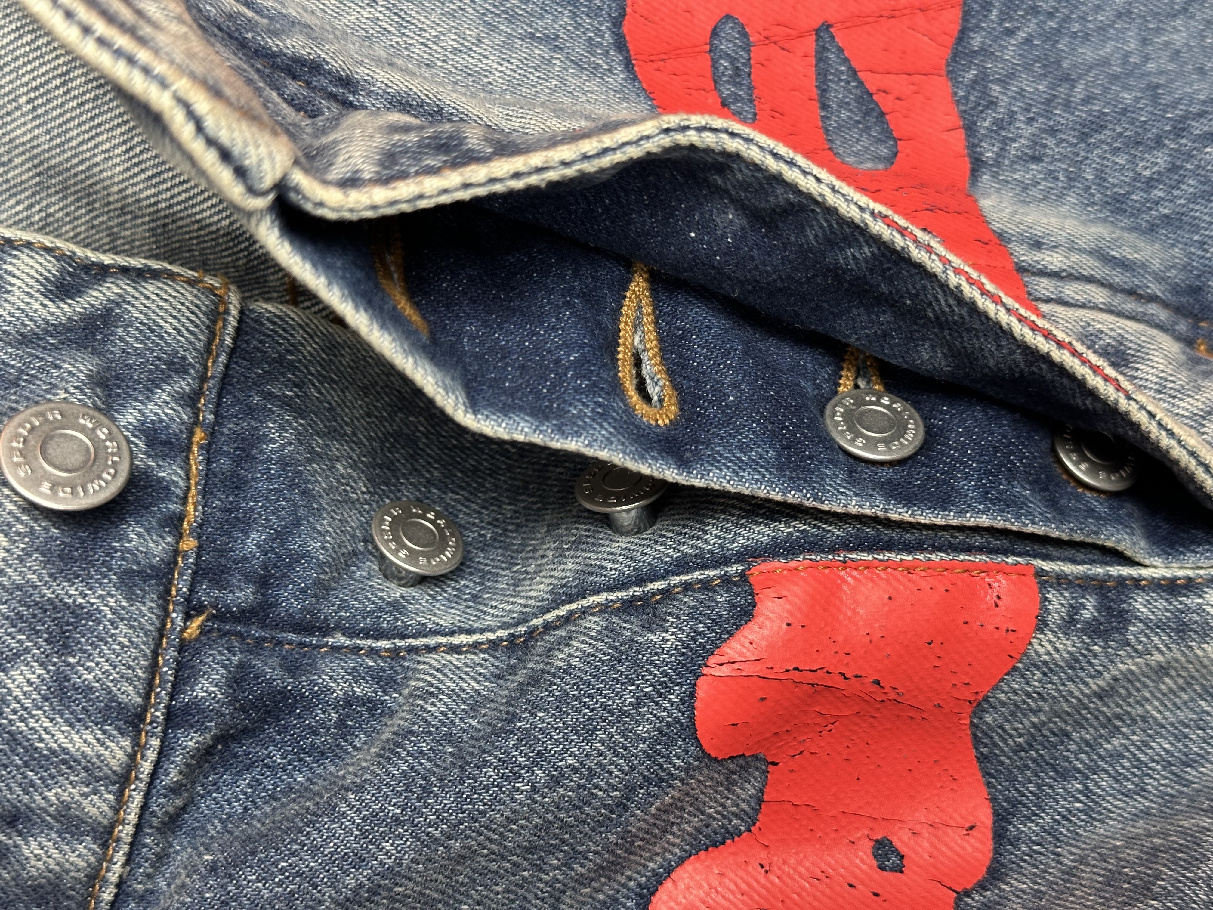 Sp5der “Spider” V3 Indigo Denim Jeans, detail view 12