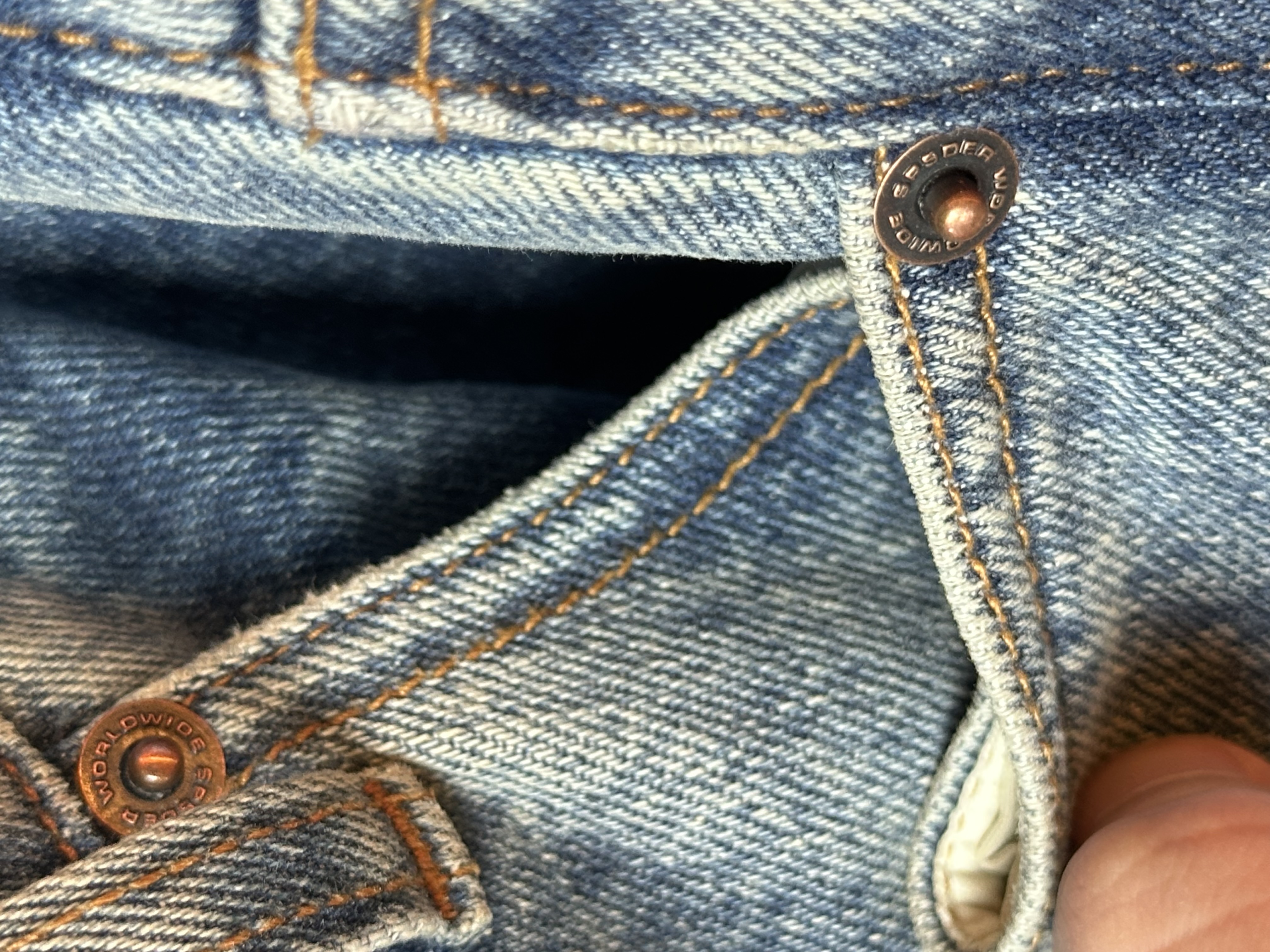 Sp5der “Spider” V3 Indigo Denim Jeans, detail view 13