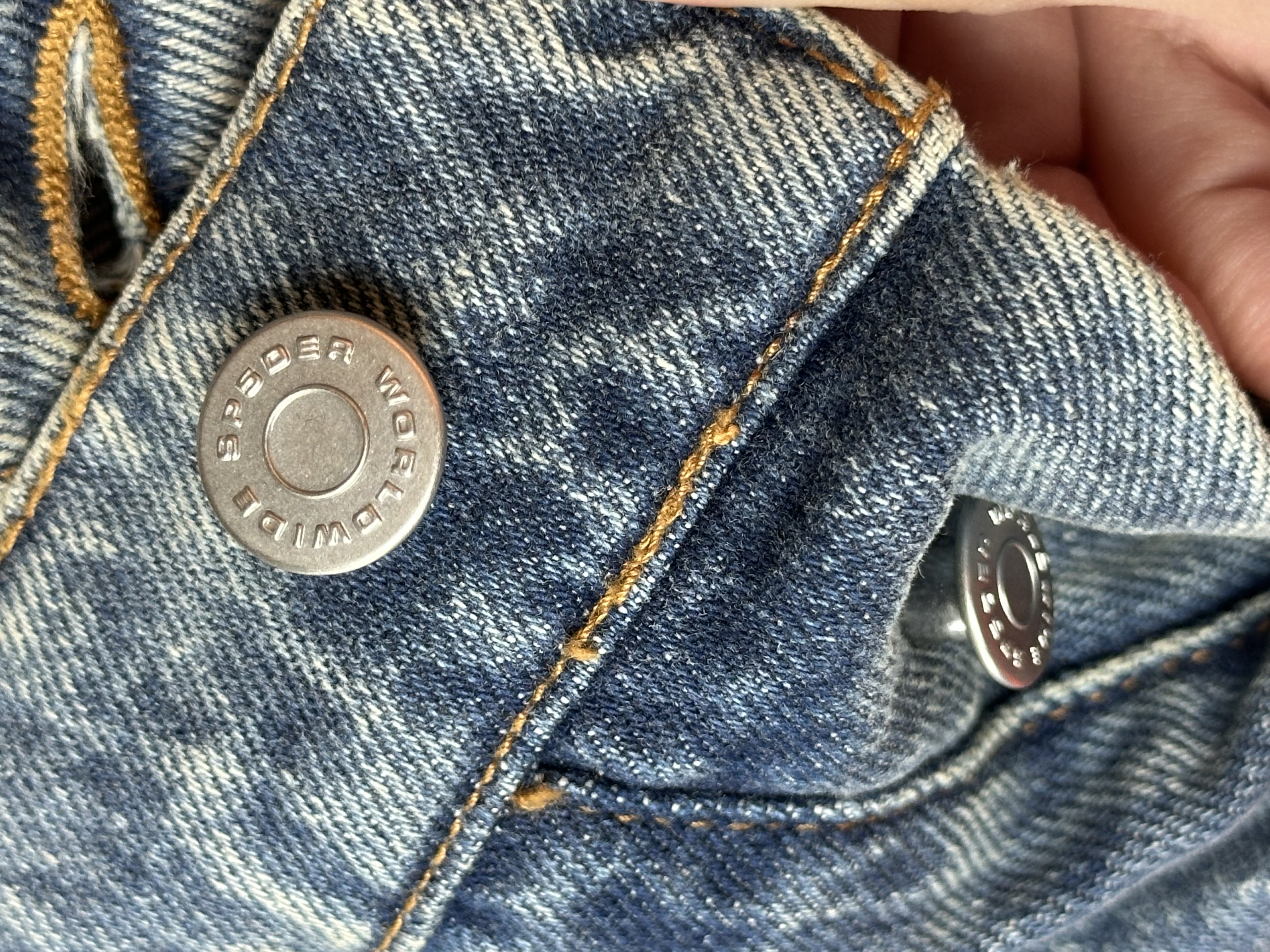 Sp5der “Spider” V3 Indigo Denim Jeans, detail view 14