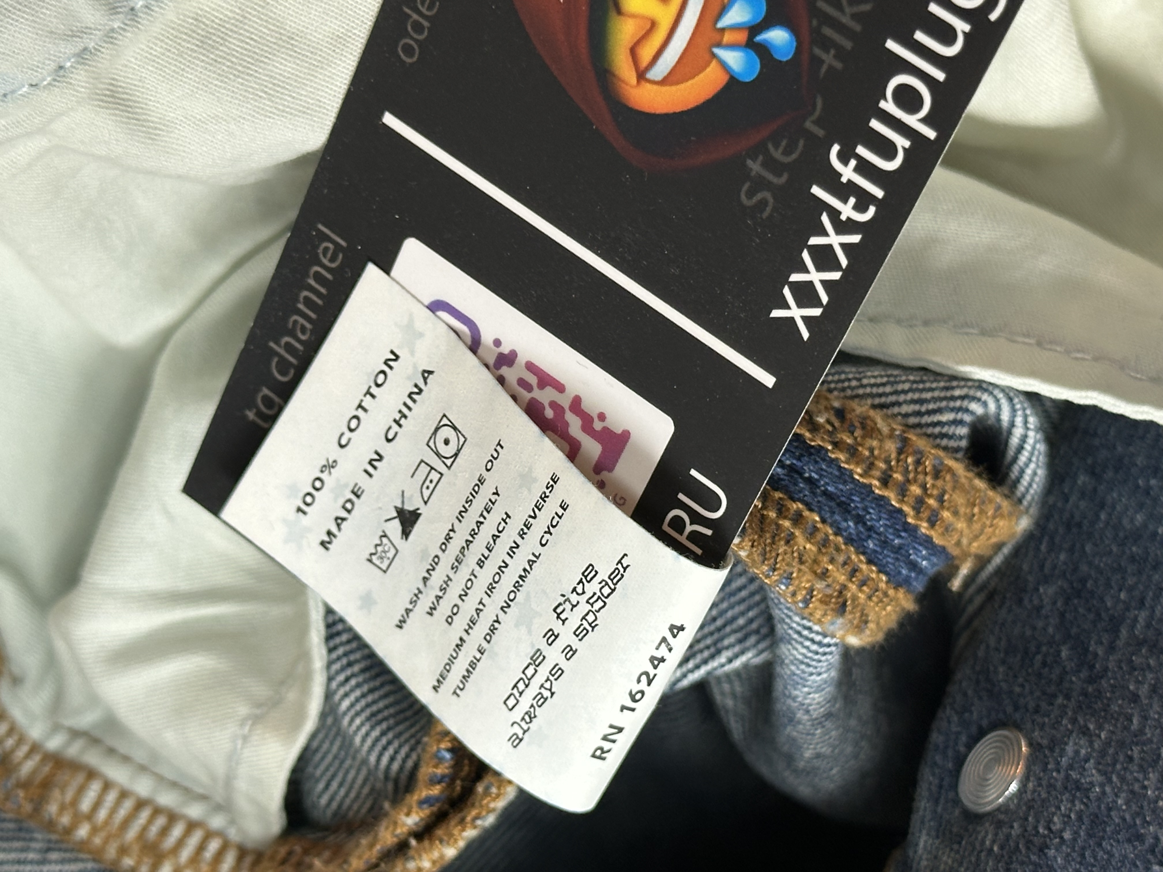 Sp5der “Spider” V3 Indigo Denim Jeans, detail view 17