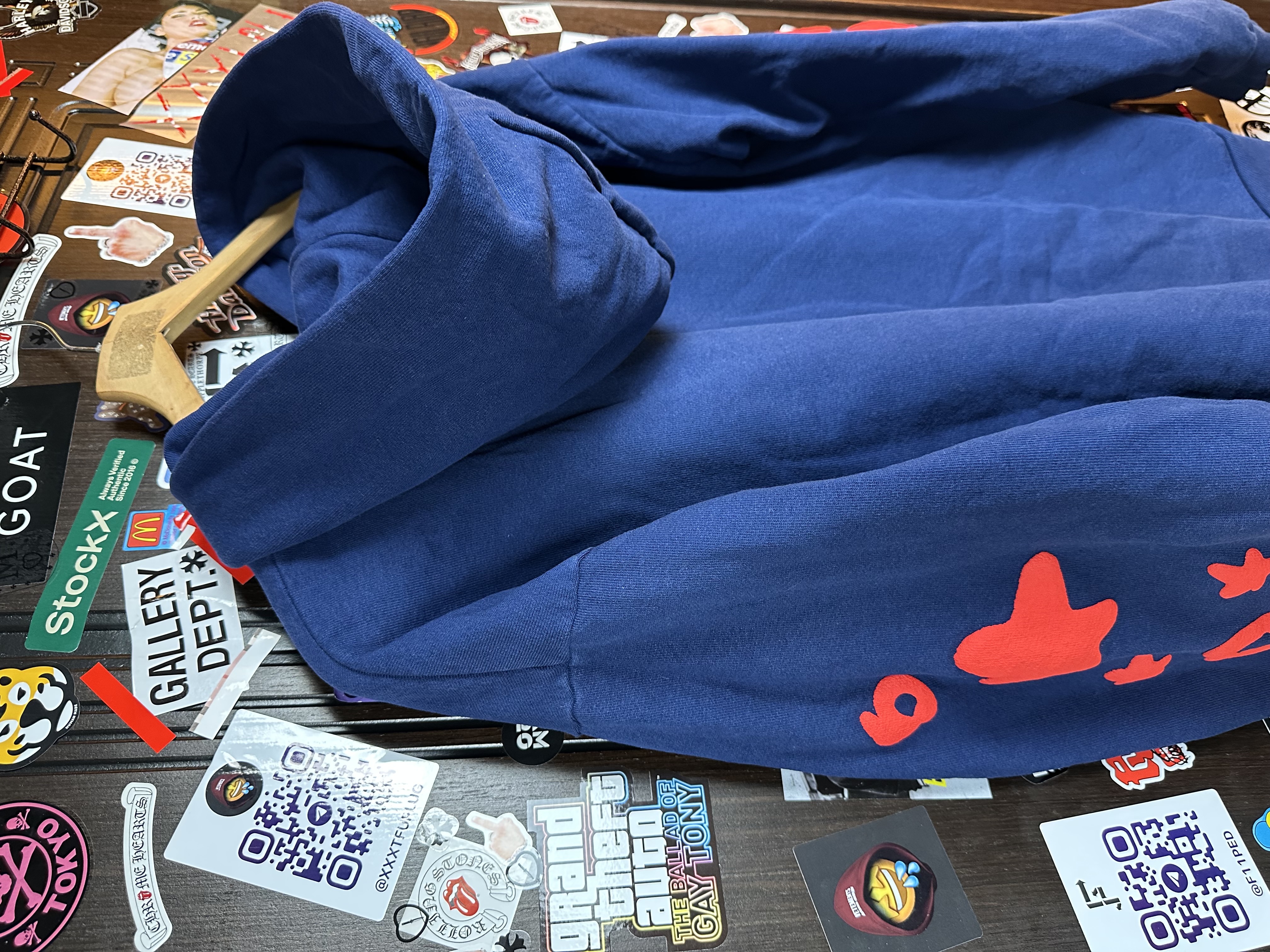 Sp5der Spider Worldwide Beluga Navy Hoodie, detail view 5