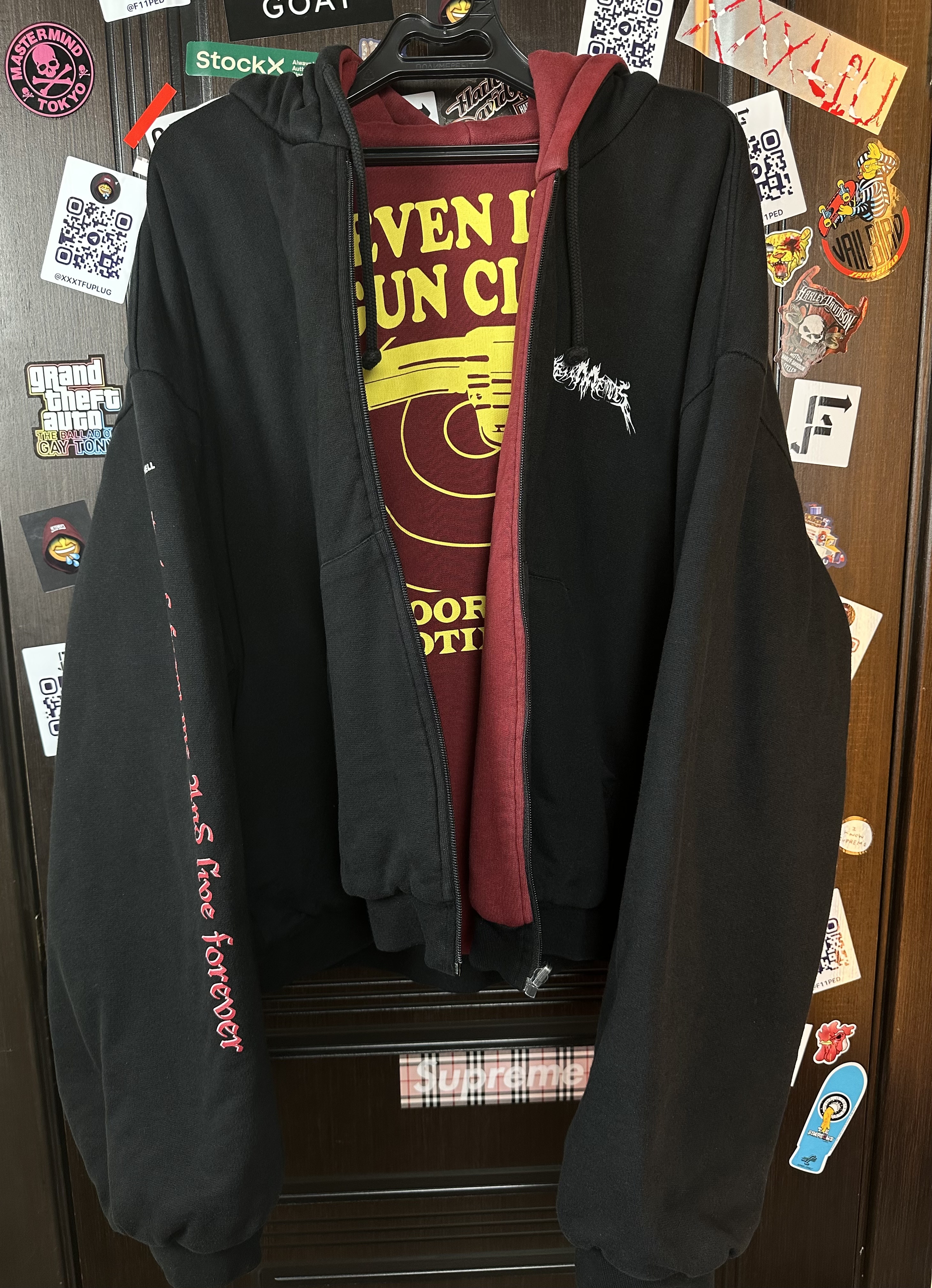 Vetements Vetements Total Fucking Darkness x 11 inch Gun Club 2 Side Bomber L size, detail view 3