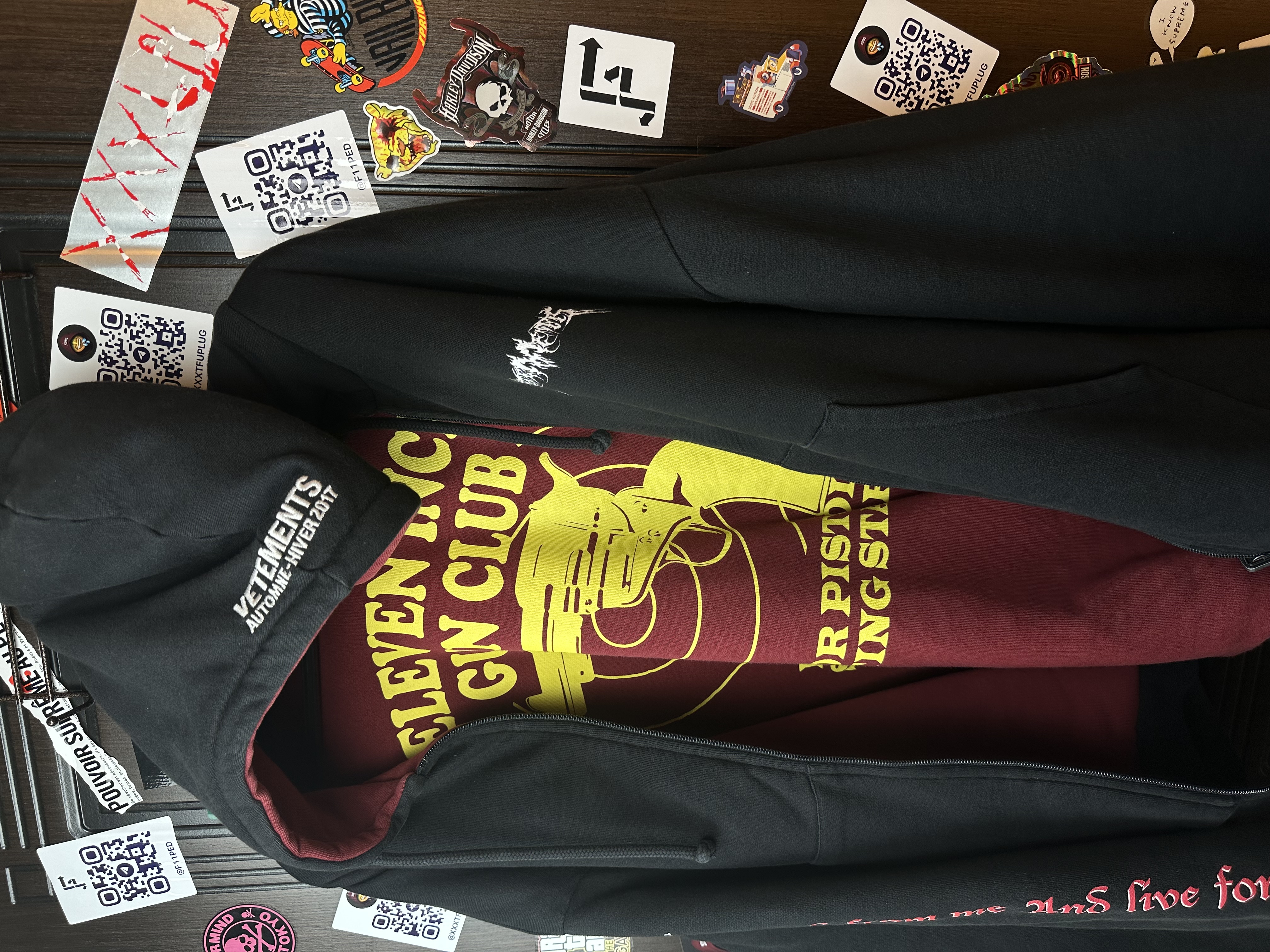 Vetements Vetements Total Fucking Darkness x 11 inch Gun Club 2 Side Bomber L size, detail view 7