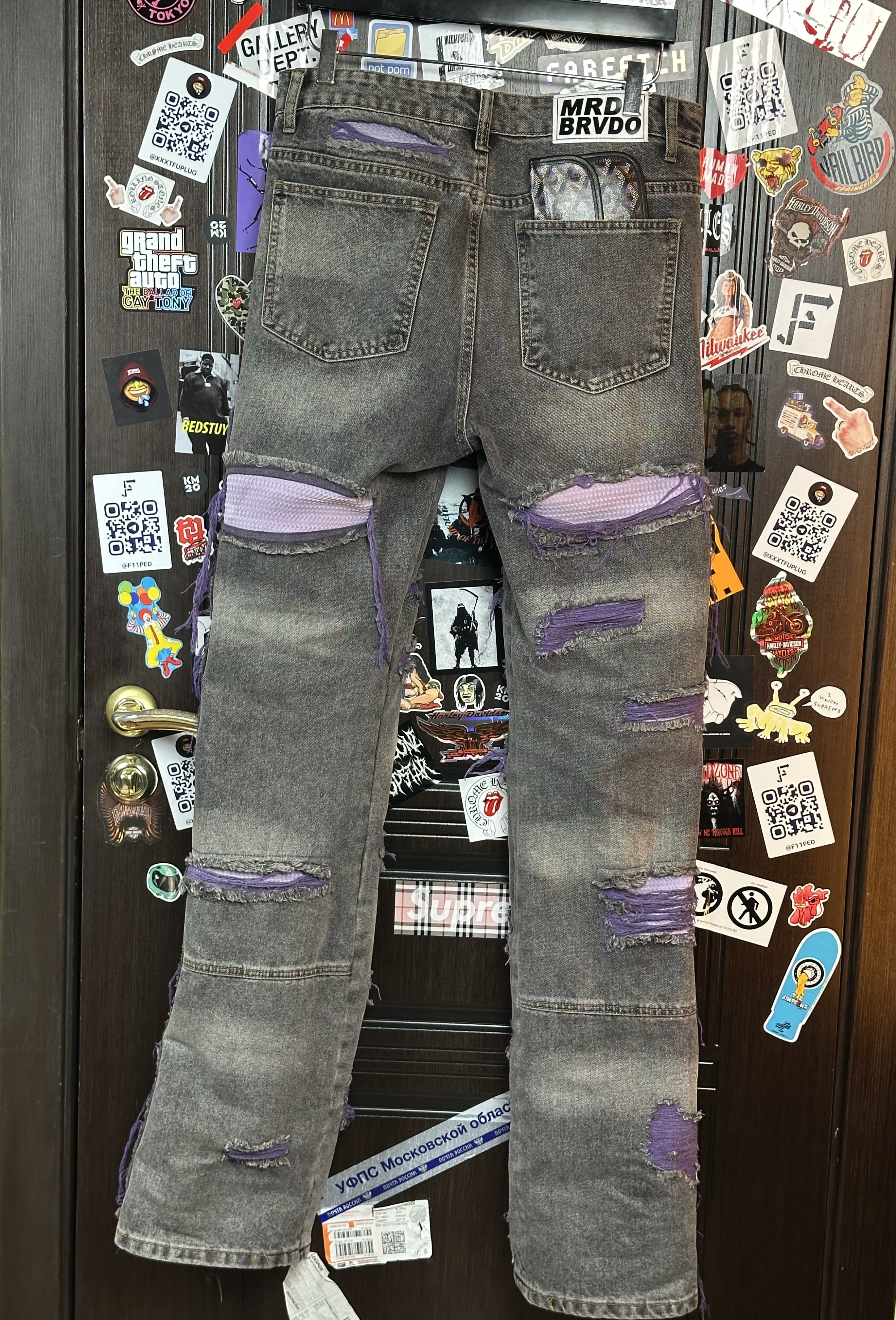 Who Decides War Who Decides War “Jesus and Maria” Coal Violet Fusion Denim, detail view 3