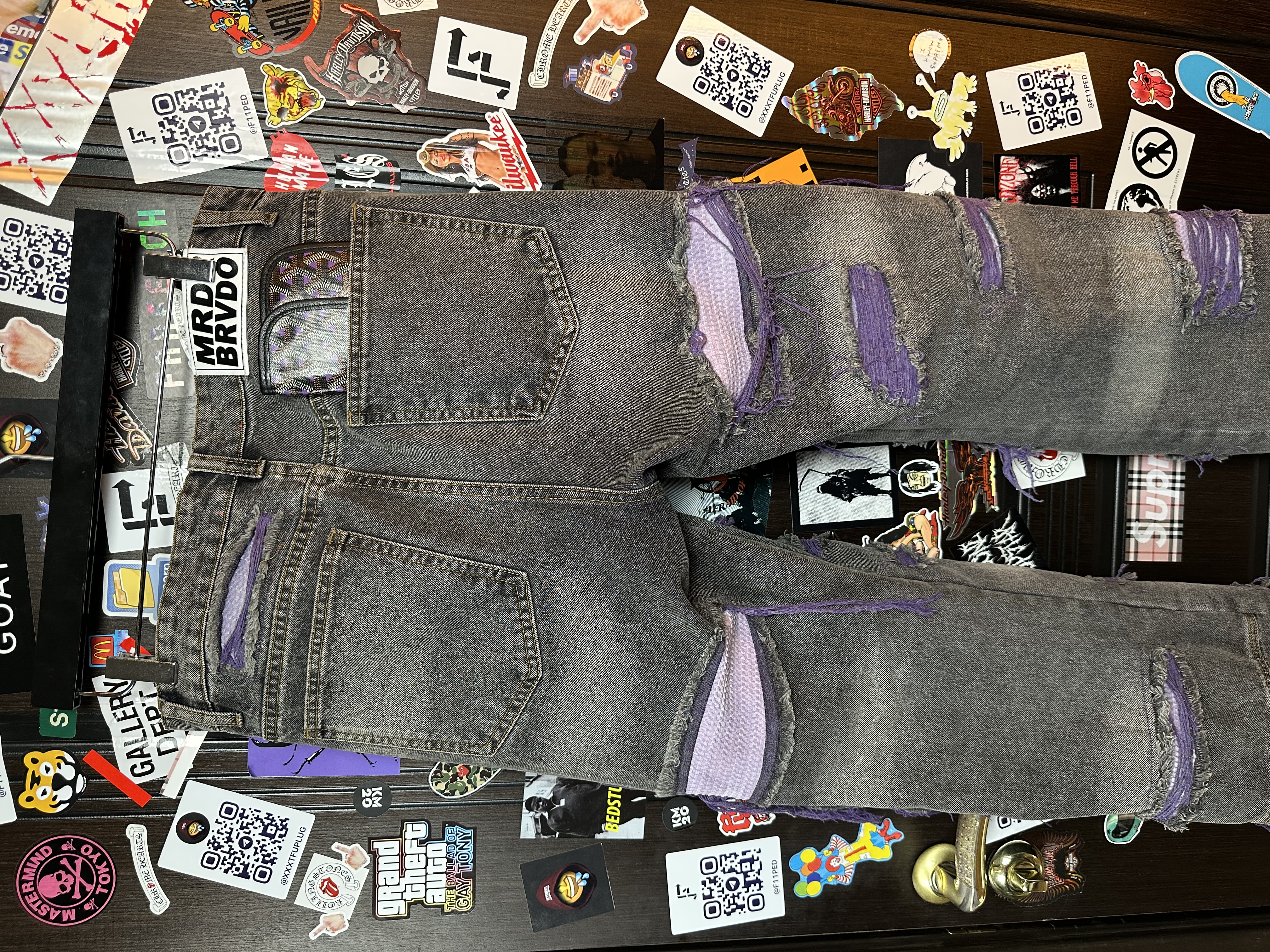 Who Decides War Who Decides War “Jesus and Maria” Coal Violet Fusion Denim, detail view 6