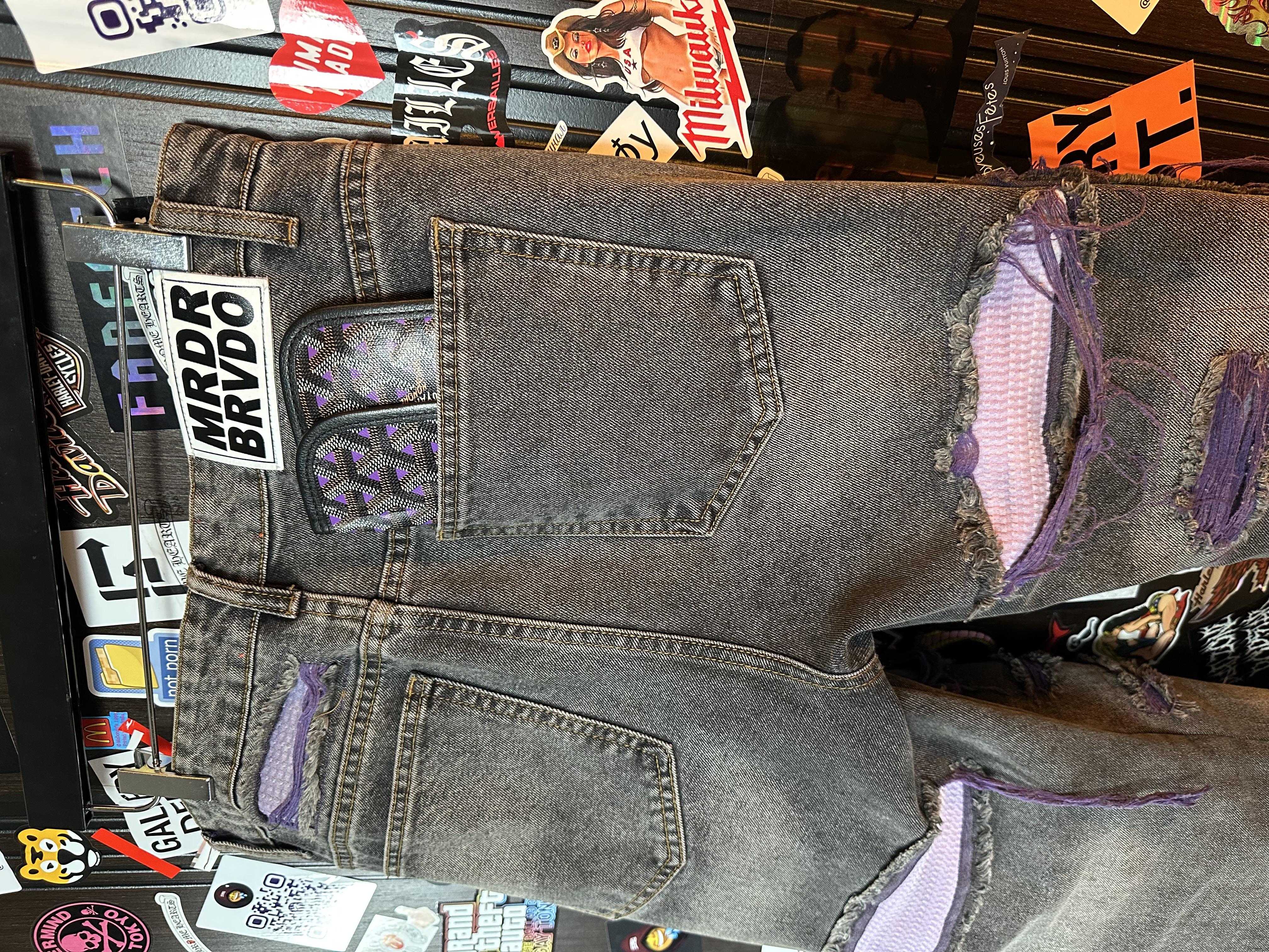 Who Decides War Who Decides War “Jesus and Maria” Coal Violet Fusion Denim, detail view 10