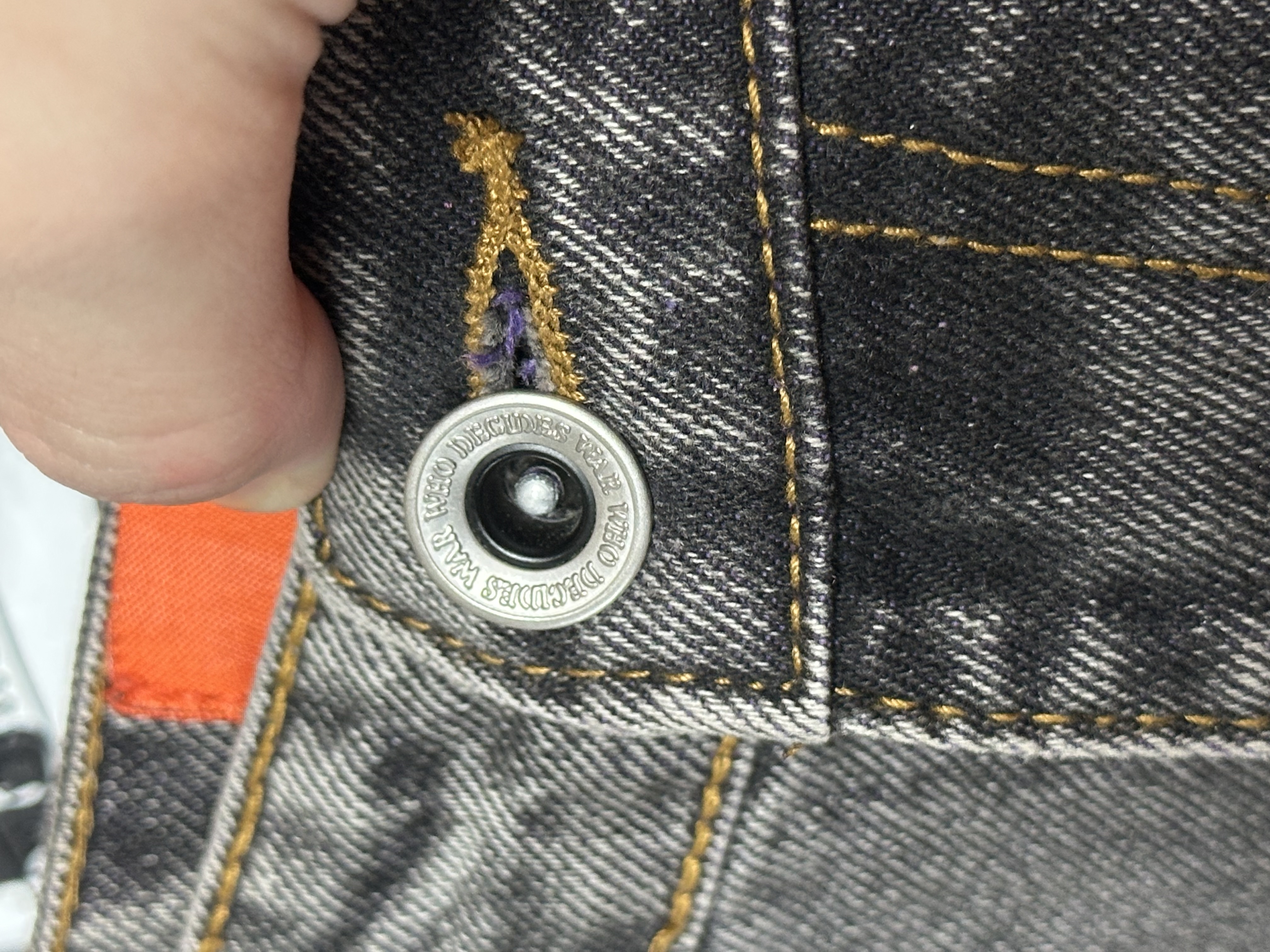 Who Decides War Who Decides War “Jesus and Maria” Coal Violet Fusion Denim, detail view 12