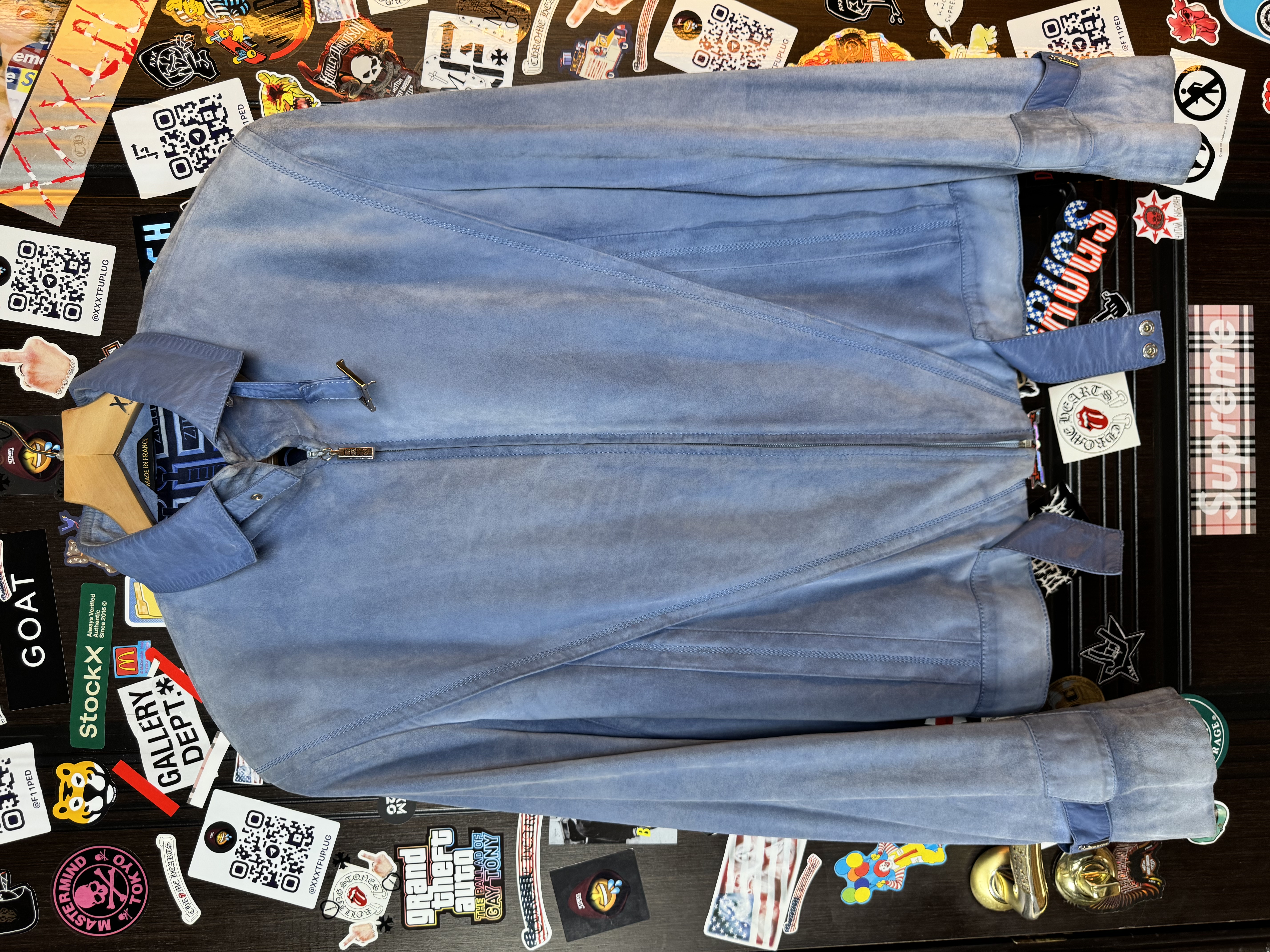 ZILLI Zilli "Funk" Suede Blue Jacket